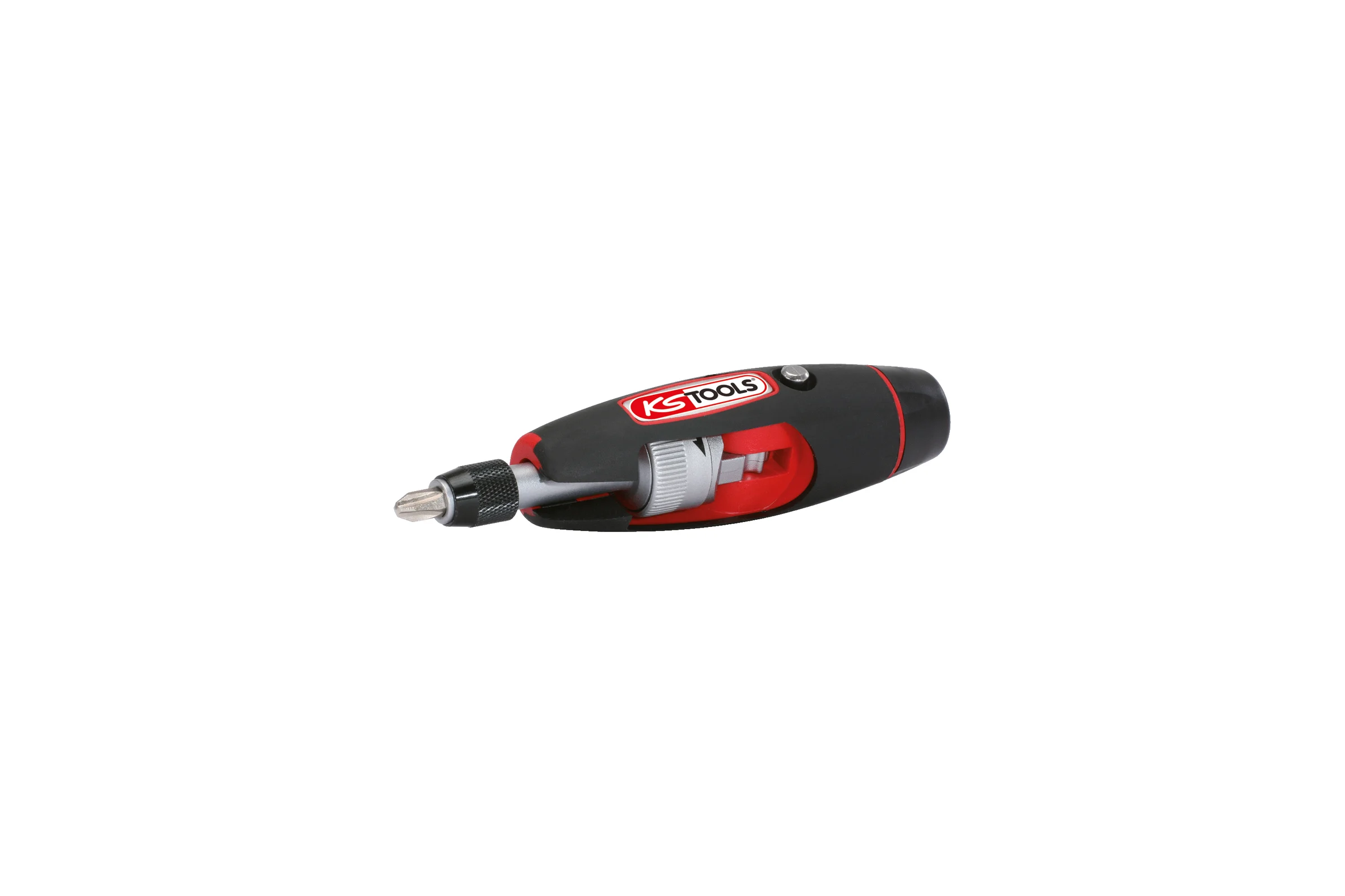 Отвертка для бит KS Tools с ручкой-трансформером, 1/4", в комплекте с 5 битами 911.2475