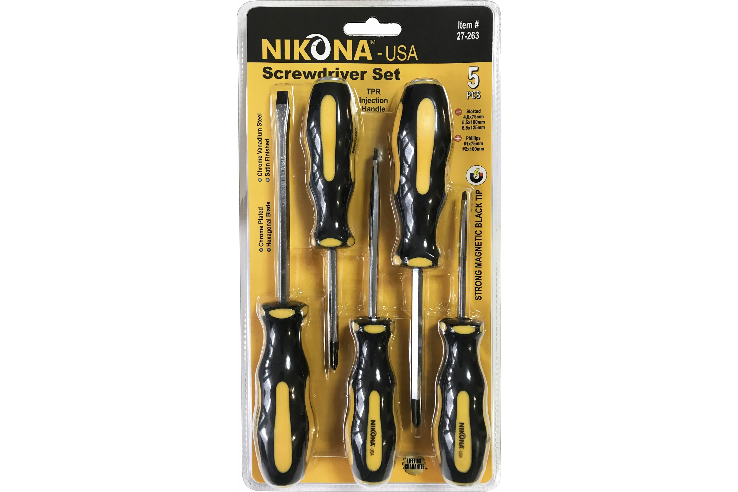Набор отверток NIKONA из хромованадиевой стали, 5 предметов 27-263