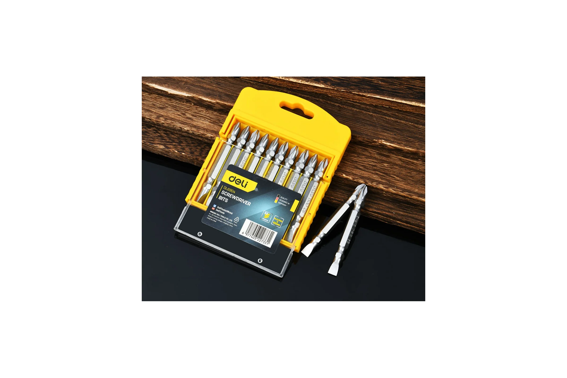 Набор двухсторонних бит Deli SL6/PH2x65мм 10 шт DL6904 сталь S2, твердость 58-60HRC, пласт.кейс 183621