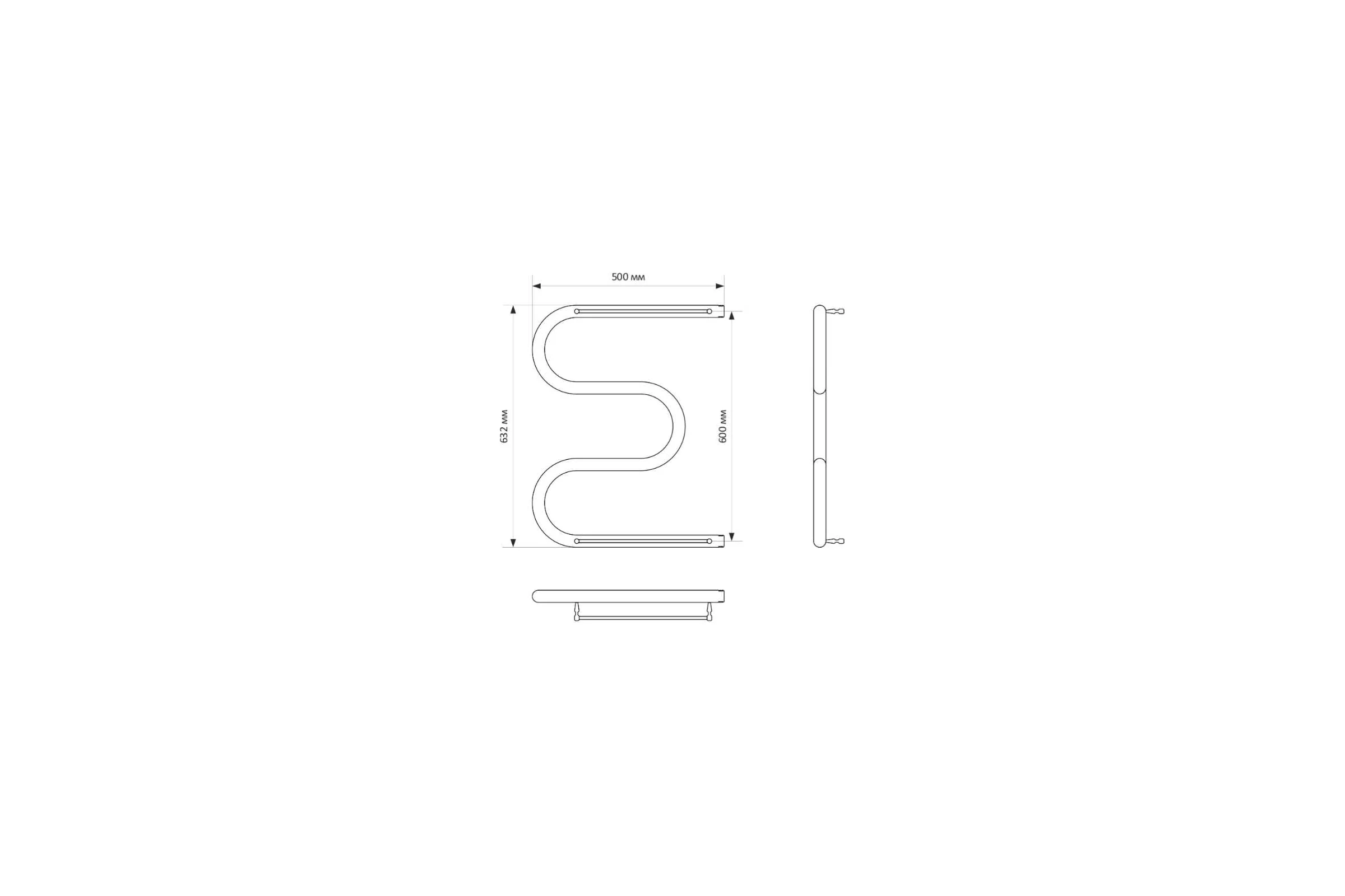 Полотенцесушитель MIXLINE SIMPLE M 60x50 см, 1'', полка 556306