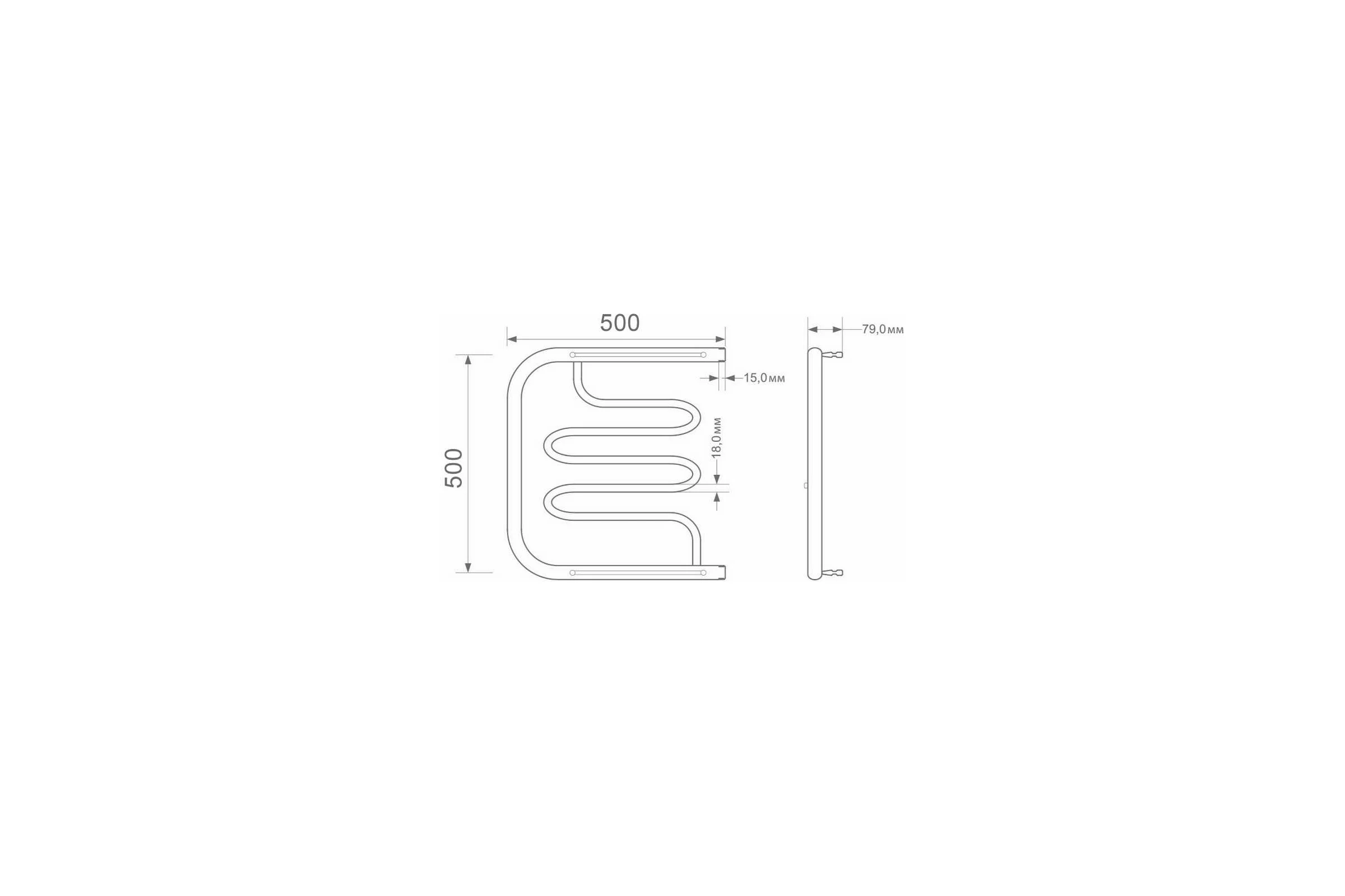 Полотенцесушитель MIXLINE SIMPLE PM2 50x50 см, 1'', полка 556325