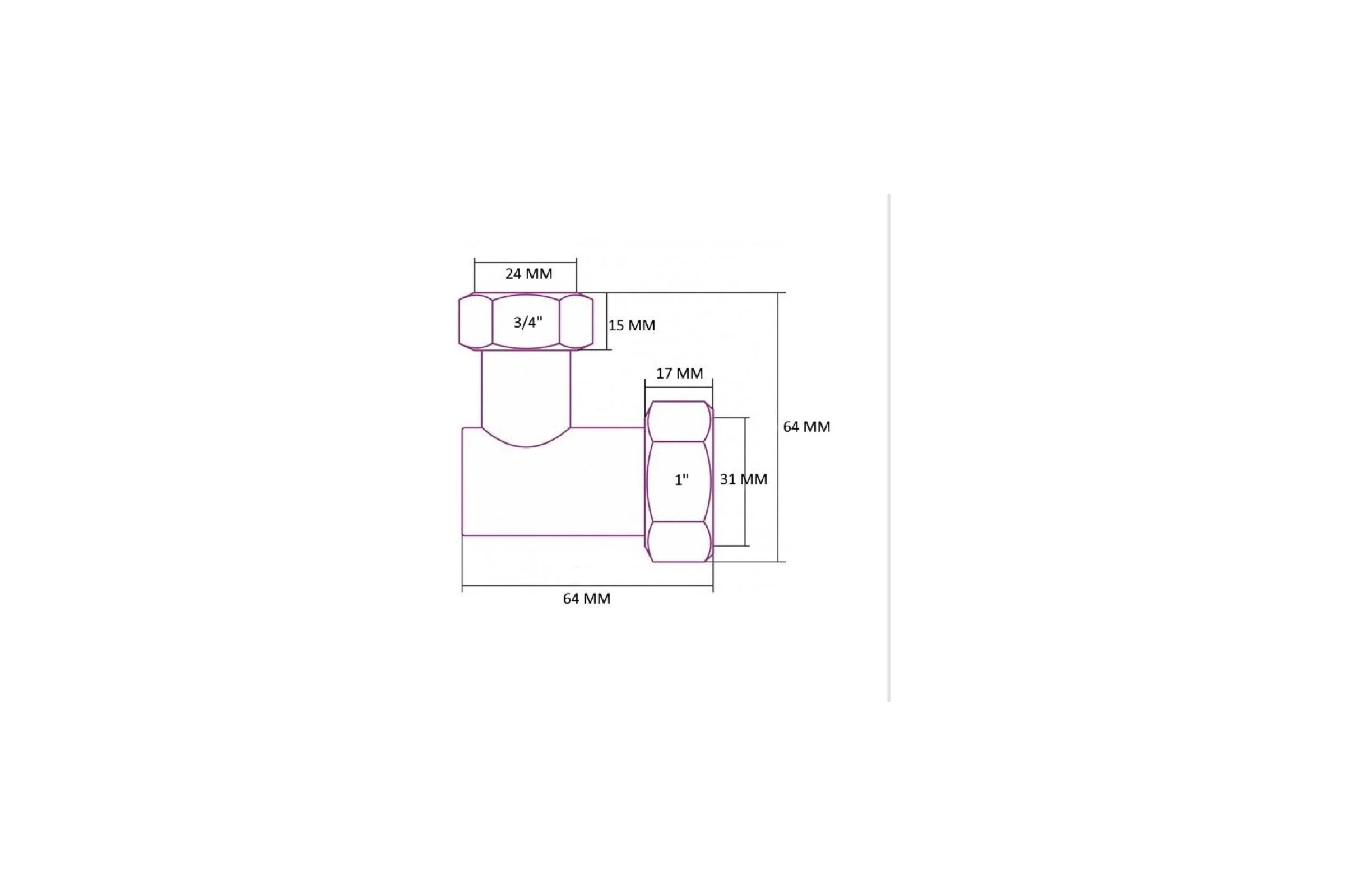 Уголок SMT г/г 1x3/4 для п/с 2 шт/кор SMT2740SST1005