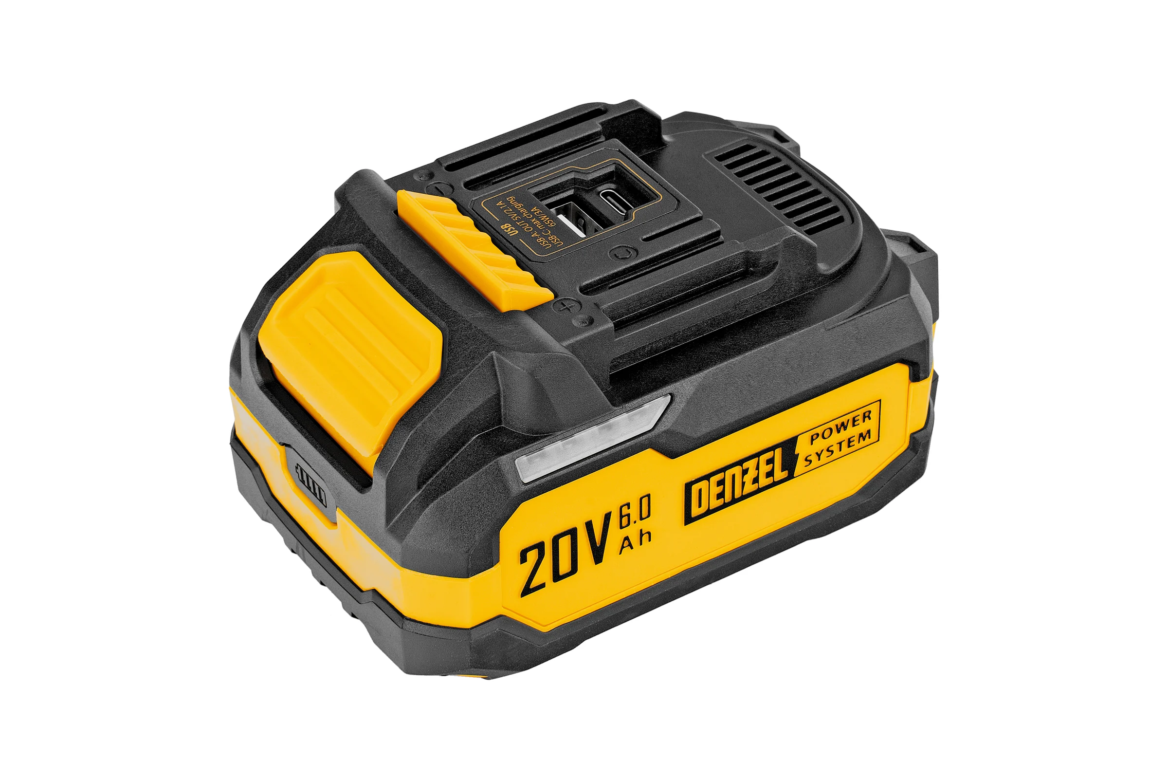 Батарея аккумуляторная Denzel BH-20-6.0, Li-Ion, USB, 20 В, 6.0 Ач 28446