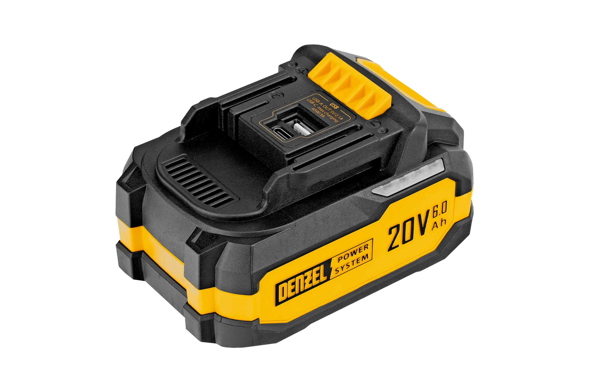 Батарея аккумуляторная Denzel BH-20-6.0, Li-Ion, USB, 20 В, 6.0 Ач 28446