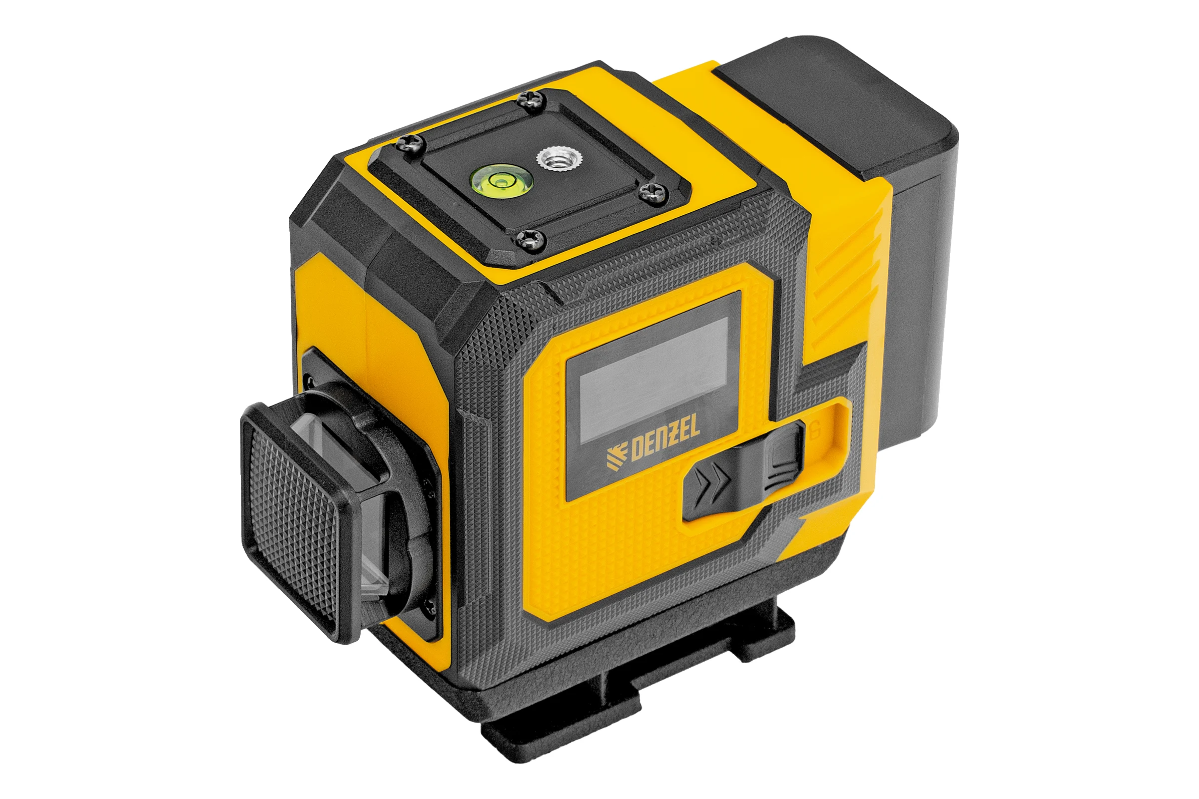 Лазерный уровень мультипризменный Denzel DLV-360-3C, 30 м, зеленый луч, Li-Ion 2,4 Aч, кейс 35080