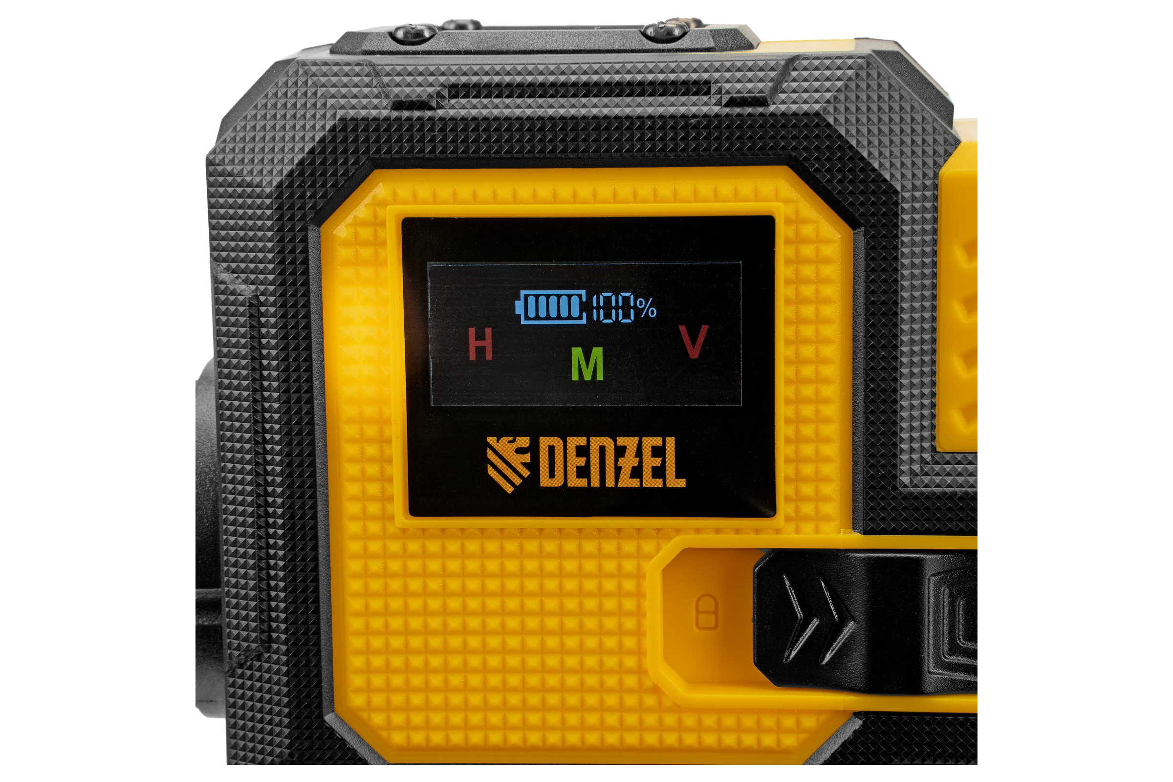 Лазерный уровень мультипризменный Denzel DLV-360-3C, 30 м, зеленый луч, Li-Ion 2,4 Aч, кейс 35080