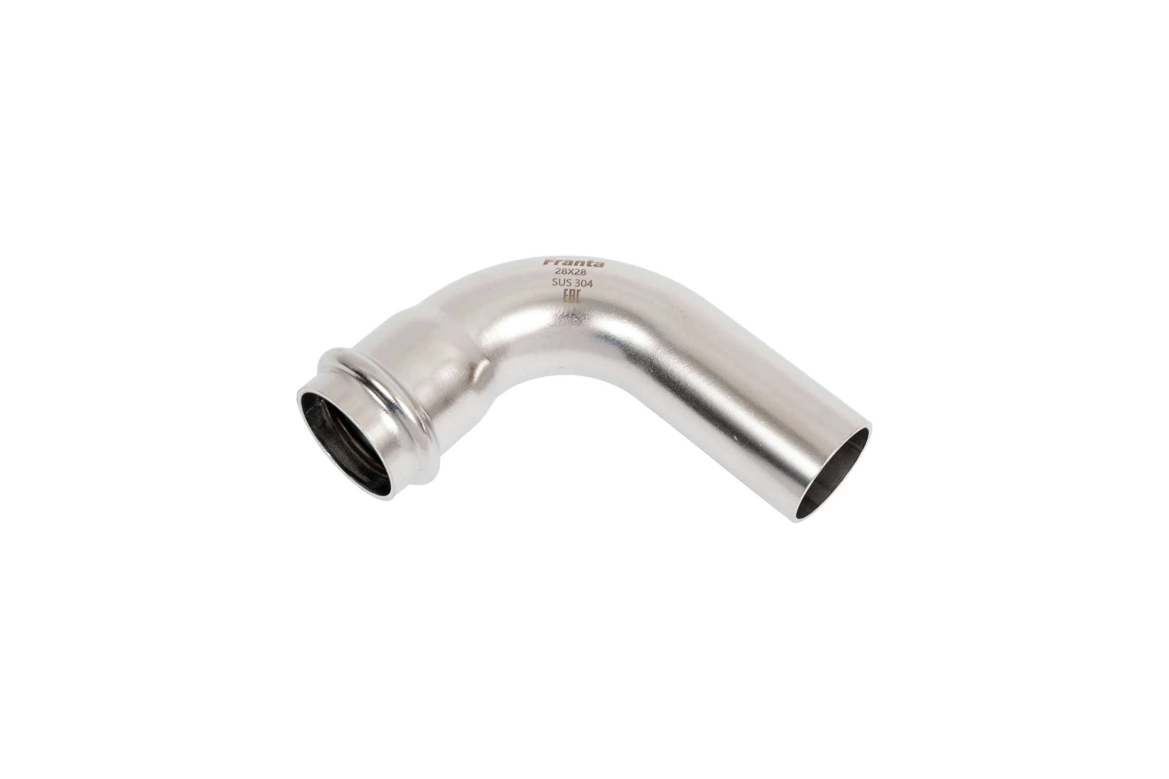 Угольник однораструбный FRANTA 90 ВПр-НПр, 28, из нержавеющей стали SUS 304, 2 шт V62800000-2