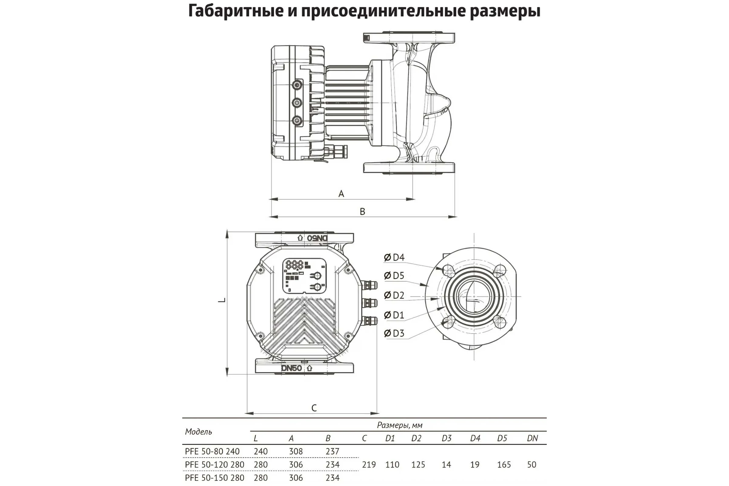 Насос циркуляционный (отопление) UNIPUMP PFE 50-150 280 45176