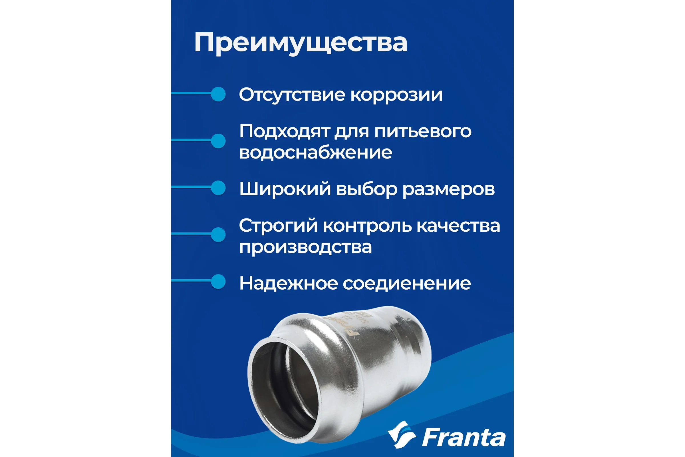 Заглушка FRANTA ВПр, 18, из нержавеющей стали SUS 304, 3 шт V24180000-3