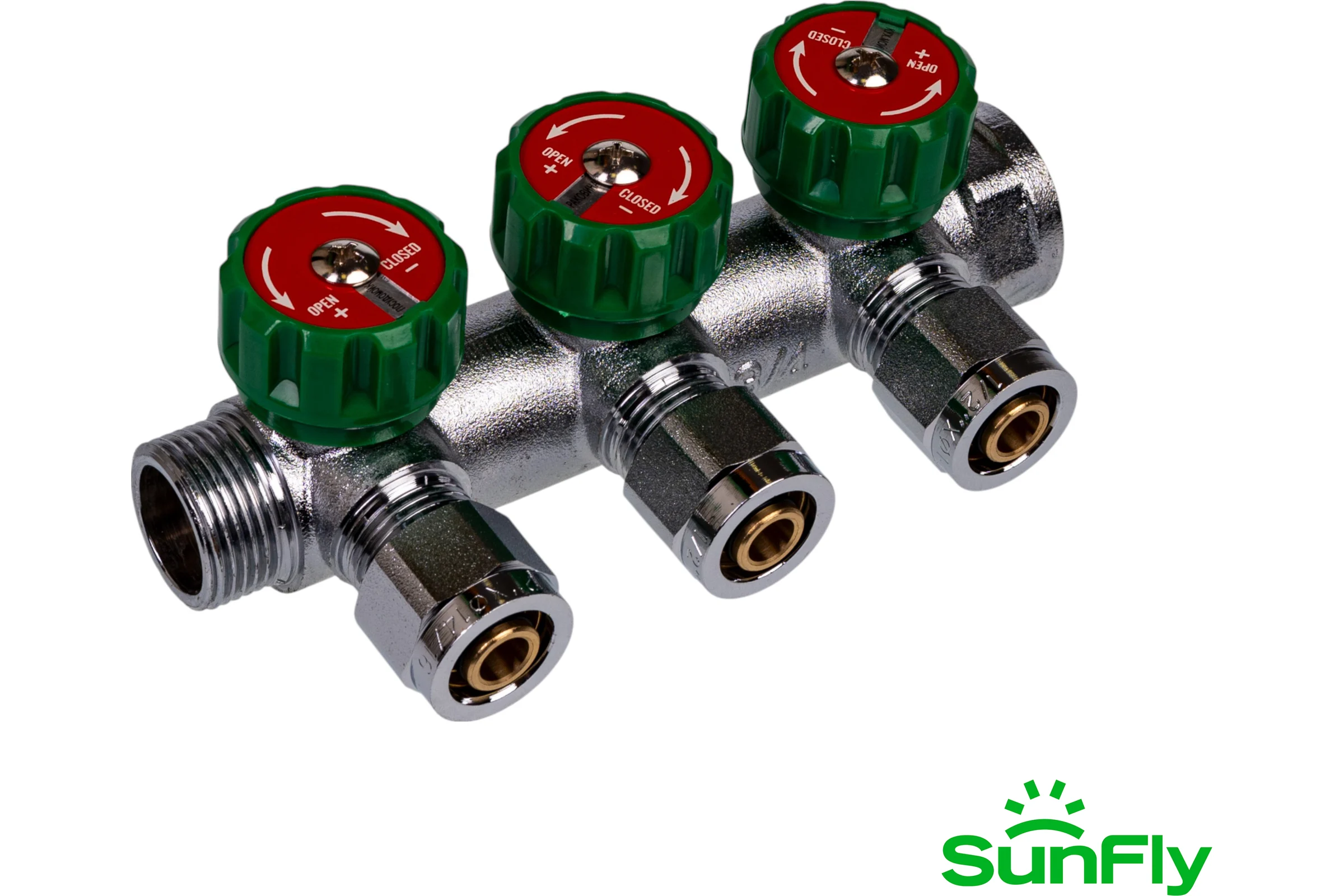 Коллектор регулирующий SUNFLY 3/4, 3 отвода 1/2ЕК x O14/16 (XF25421-34-3-12) SF0343136
