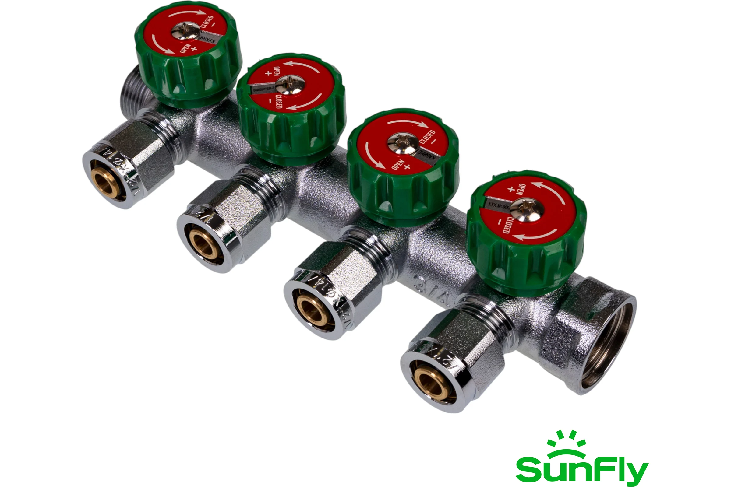 Коллектор регулирующий SUNFLY 3/4, 4 отвода 1/2ЕК x O14/16 (XF25421-34-4-12) SF0343143