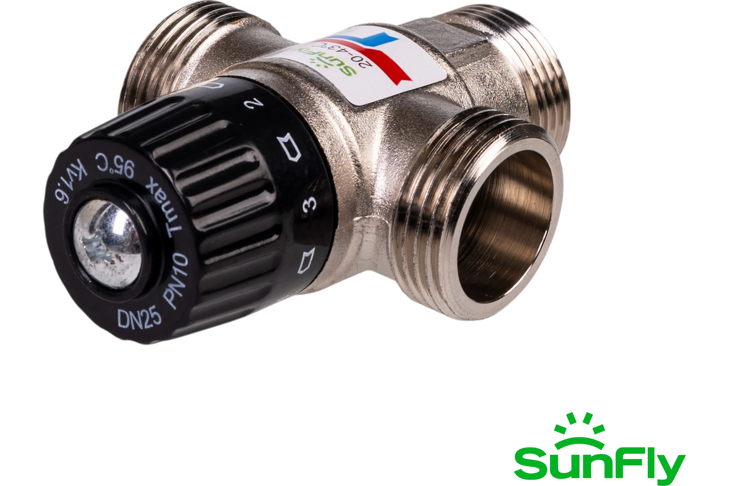 Термостатический смесительный клапан SUNFLY 1 НР, 20-43С, Kv 1,6 (10781X-1) SF0343167