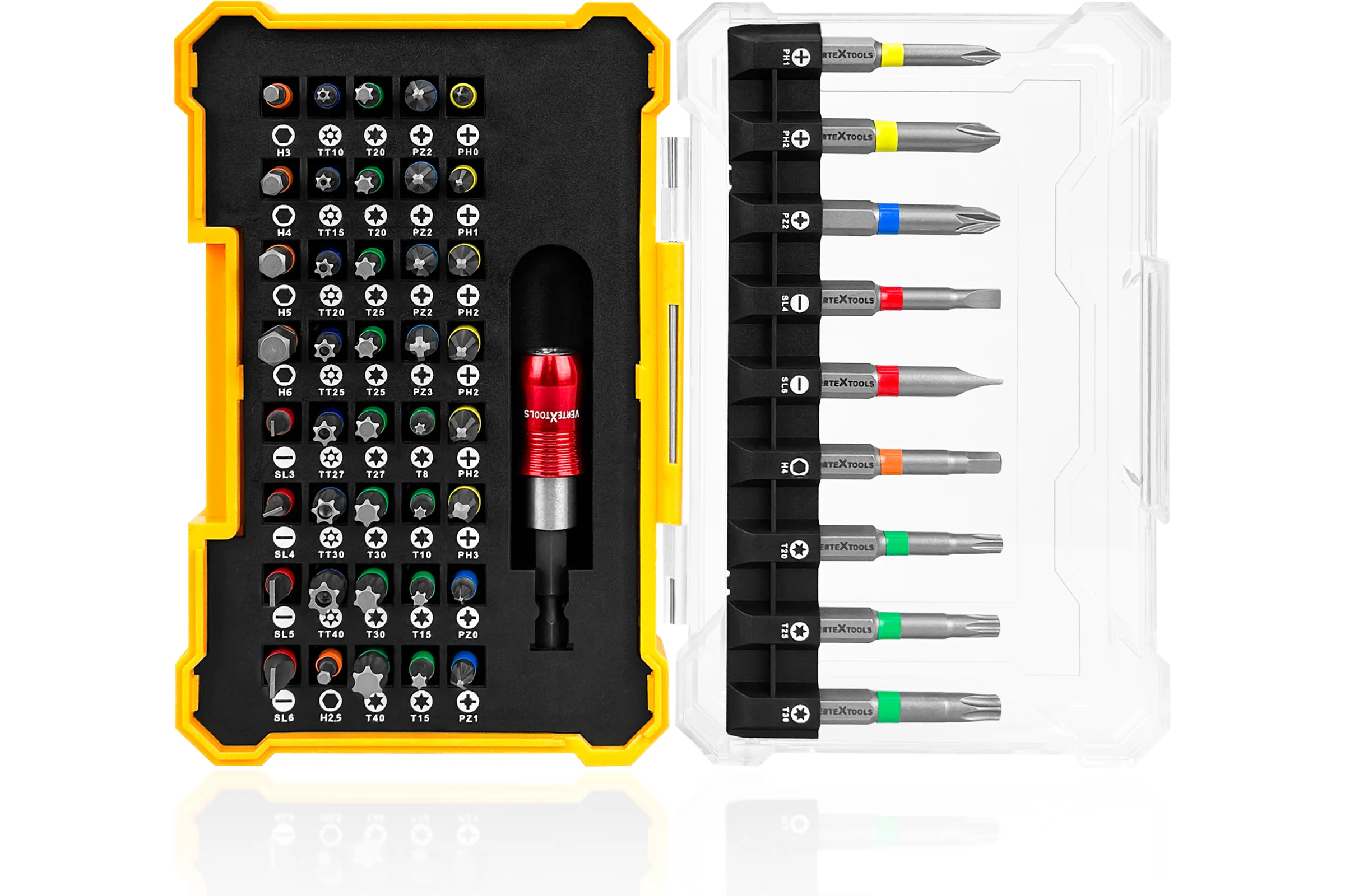 Набор бит Vertextools 50 предметов, адаптер, S2 0033-50-2