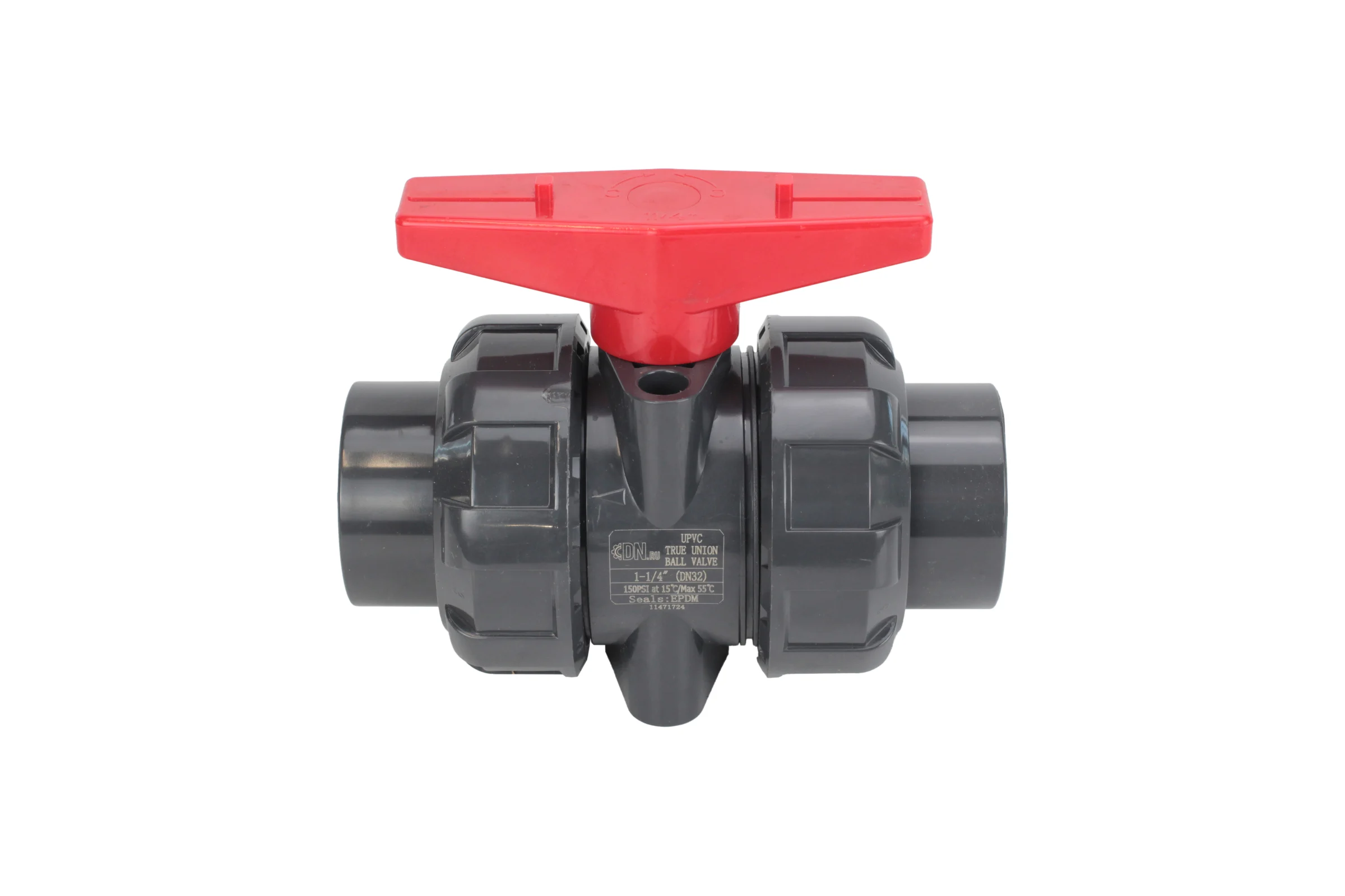 Кран шаровой НПВХ-НПВХ-E-FP-GRM-H Ду65 Ру10 DN.ru с рукояткой D160-65128