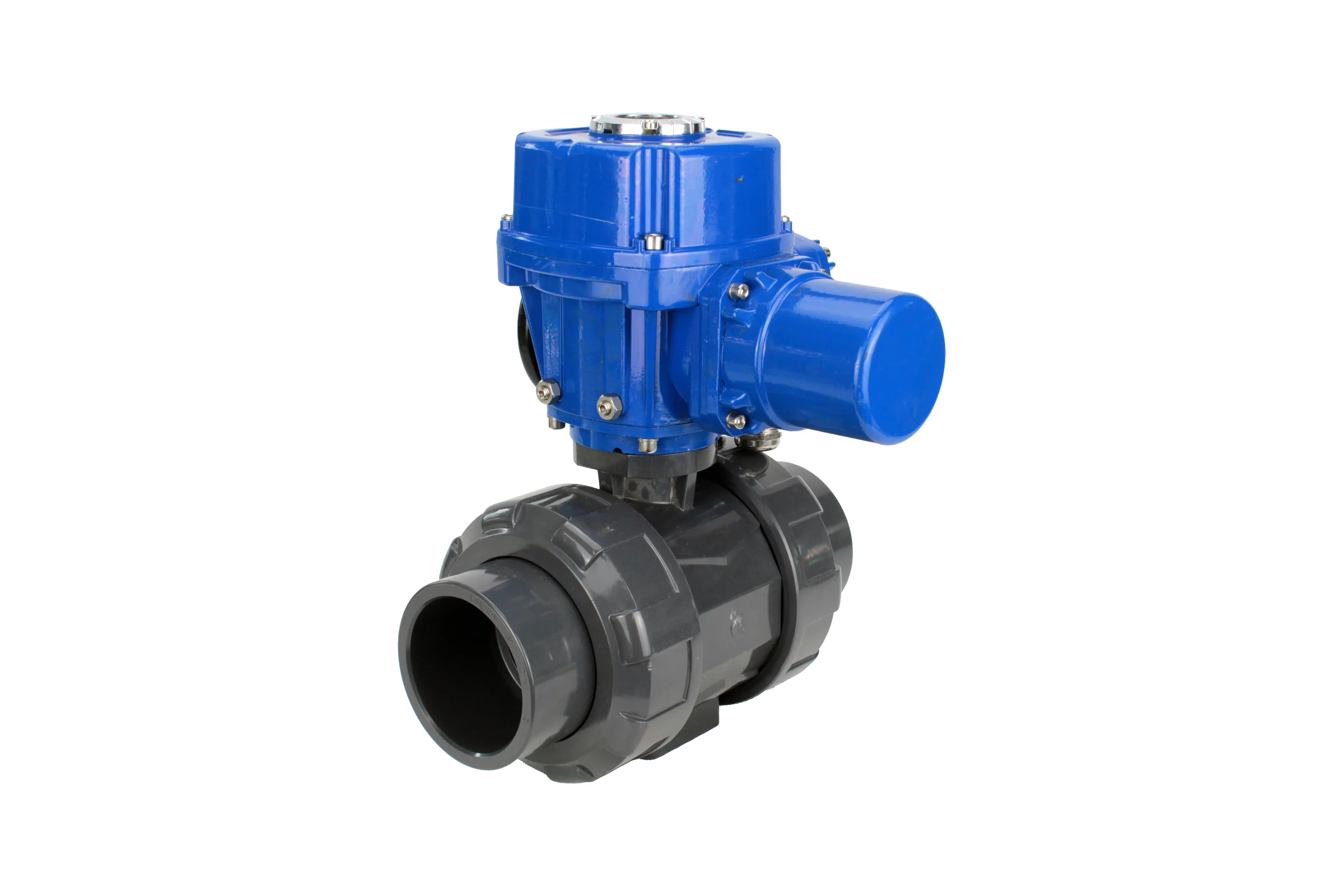 Кран шаровой НПВХ-НПВХ-E-FP-GRM-ISO Ду100 Ру10 DN.ru с электроприводом QT-W (M)-005 220В D160-66424