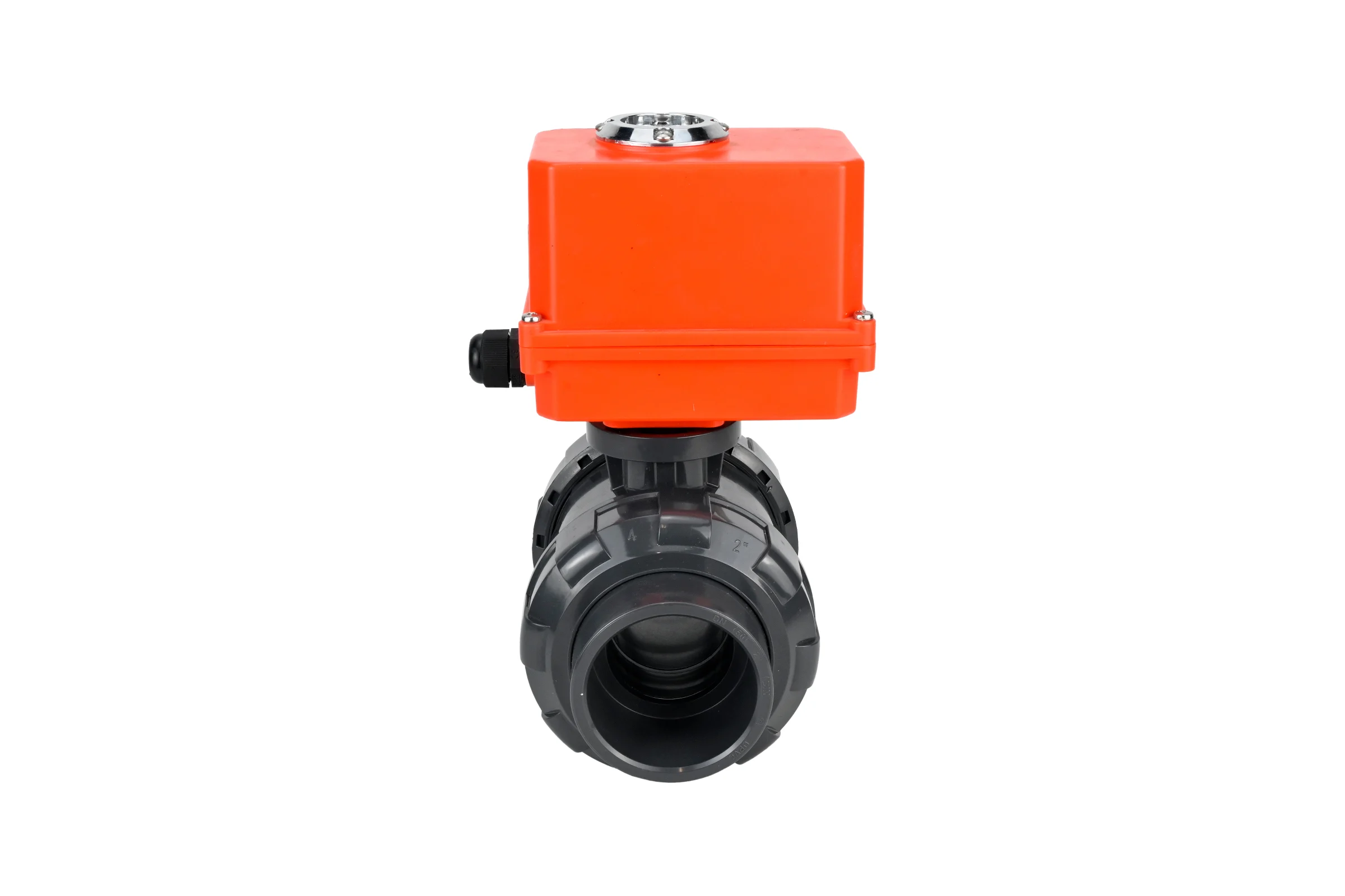 Кран шаровой НПВХ-НПВХ-E-FP-GRM-ISO Ду25 Ру10 DN.ru с электроприводом QT-003-MINI 220В D160-65160