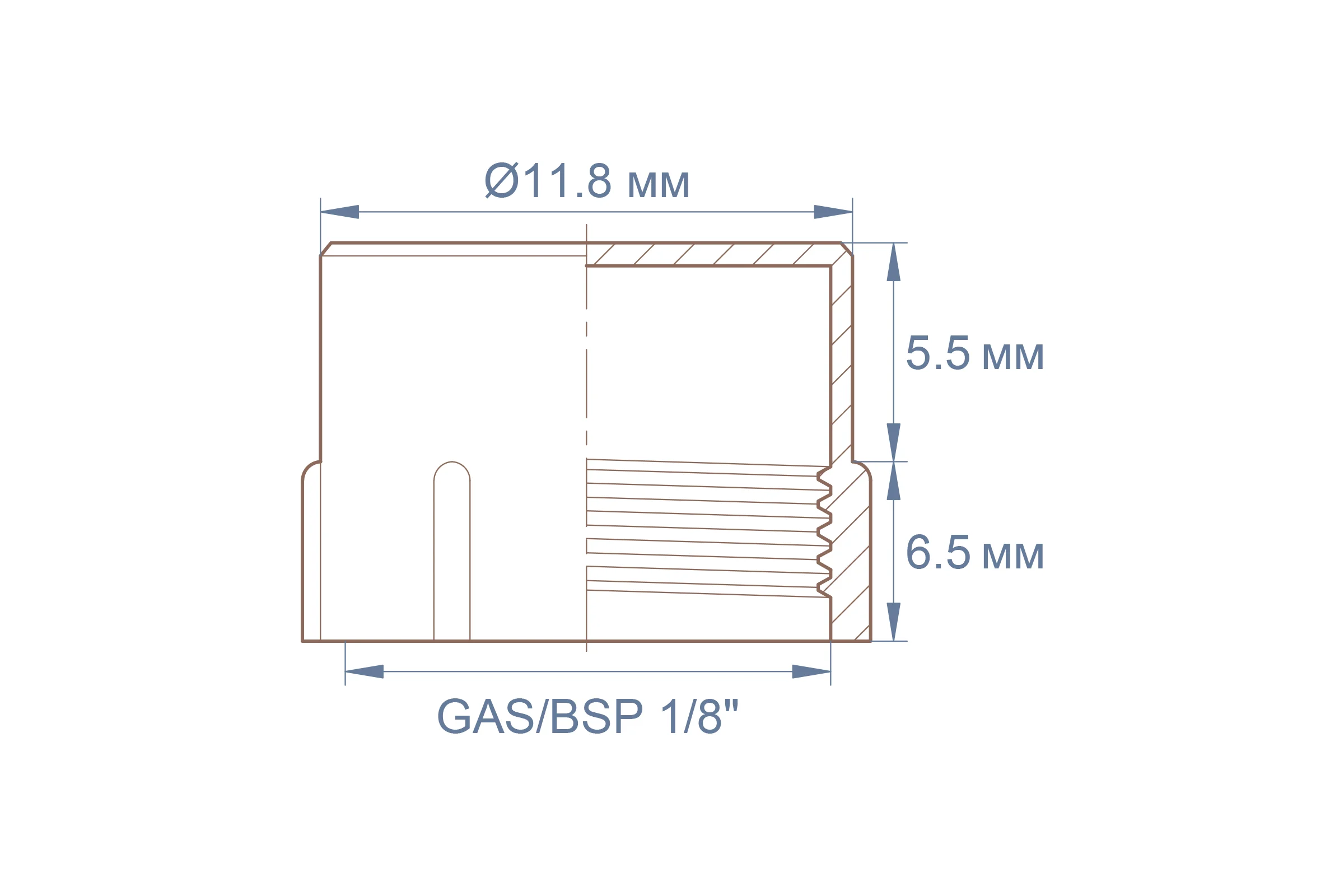 Заглушка пластиковая с внутренней резьбой Миниворкс GAS/BSP 1/8"x28, цвет красный – (20 шт.) CF1/8