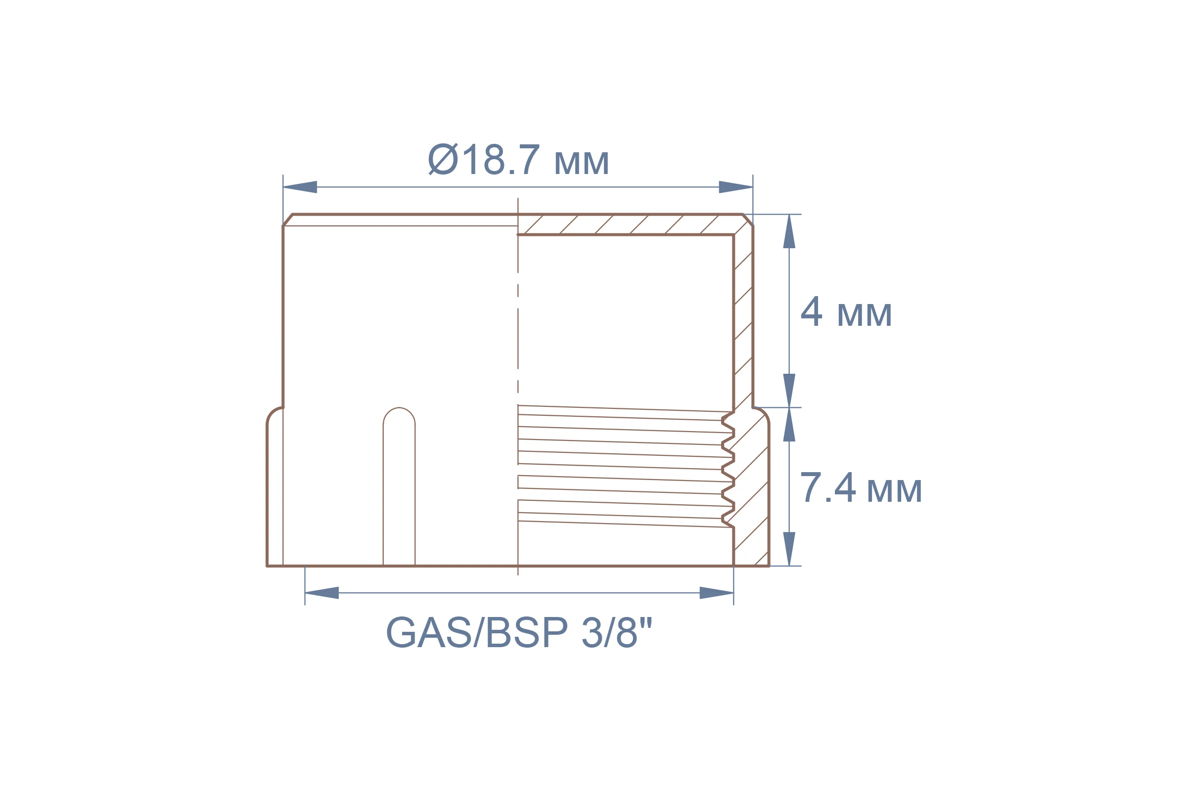Заглушка пластиковая с внутренней резьбой Миниворкс GAS/BSP 3/8"x19, цвет красный – (20 шт.) CF3/8