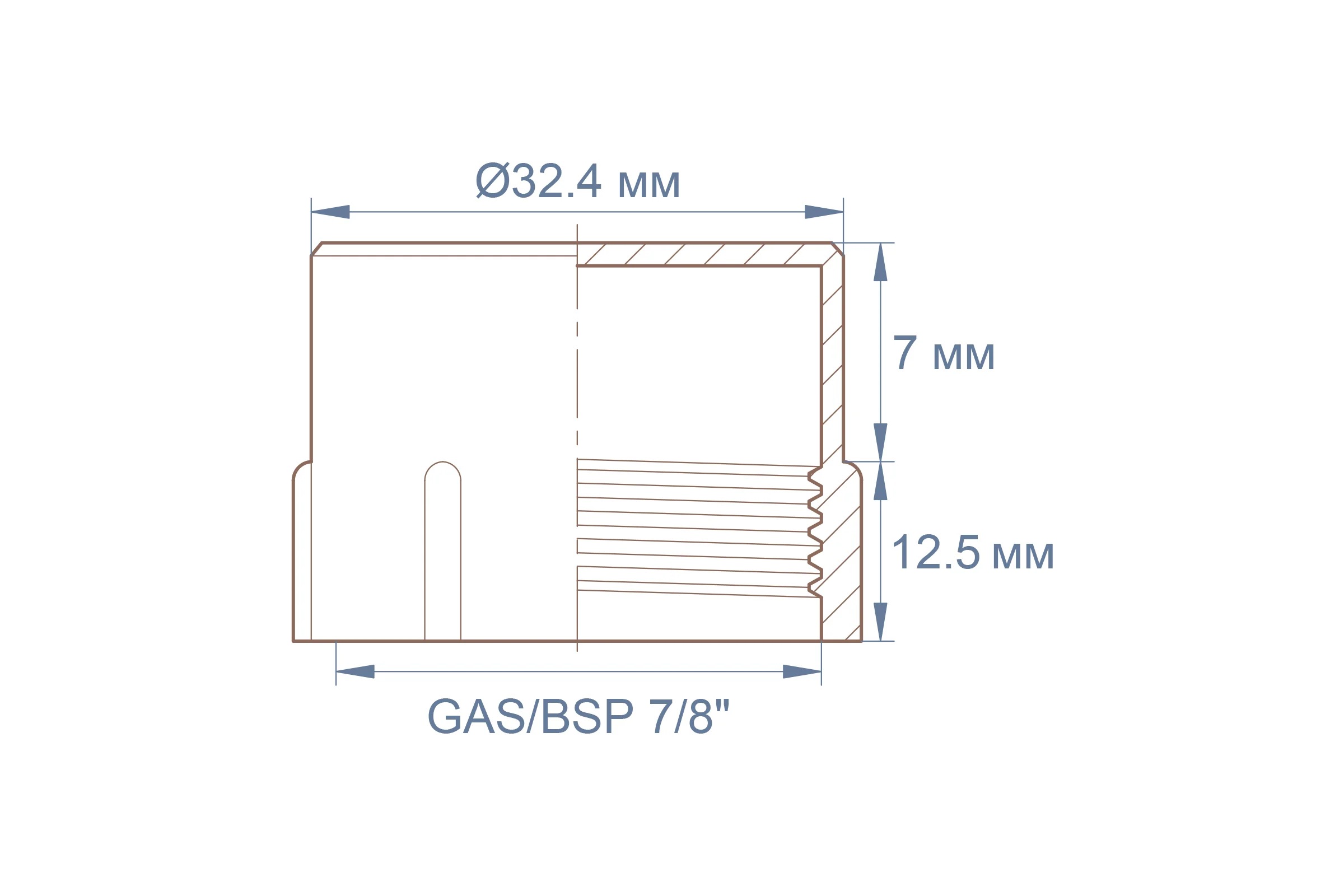 Защита наружной резьбы Миниворкс GAS/BSP 7/8"×14, цвет красный – (10 шт.) CF7/8