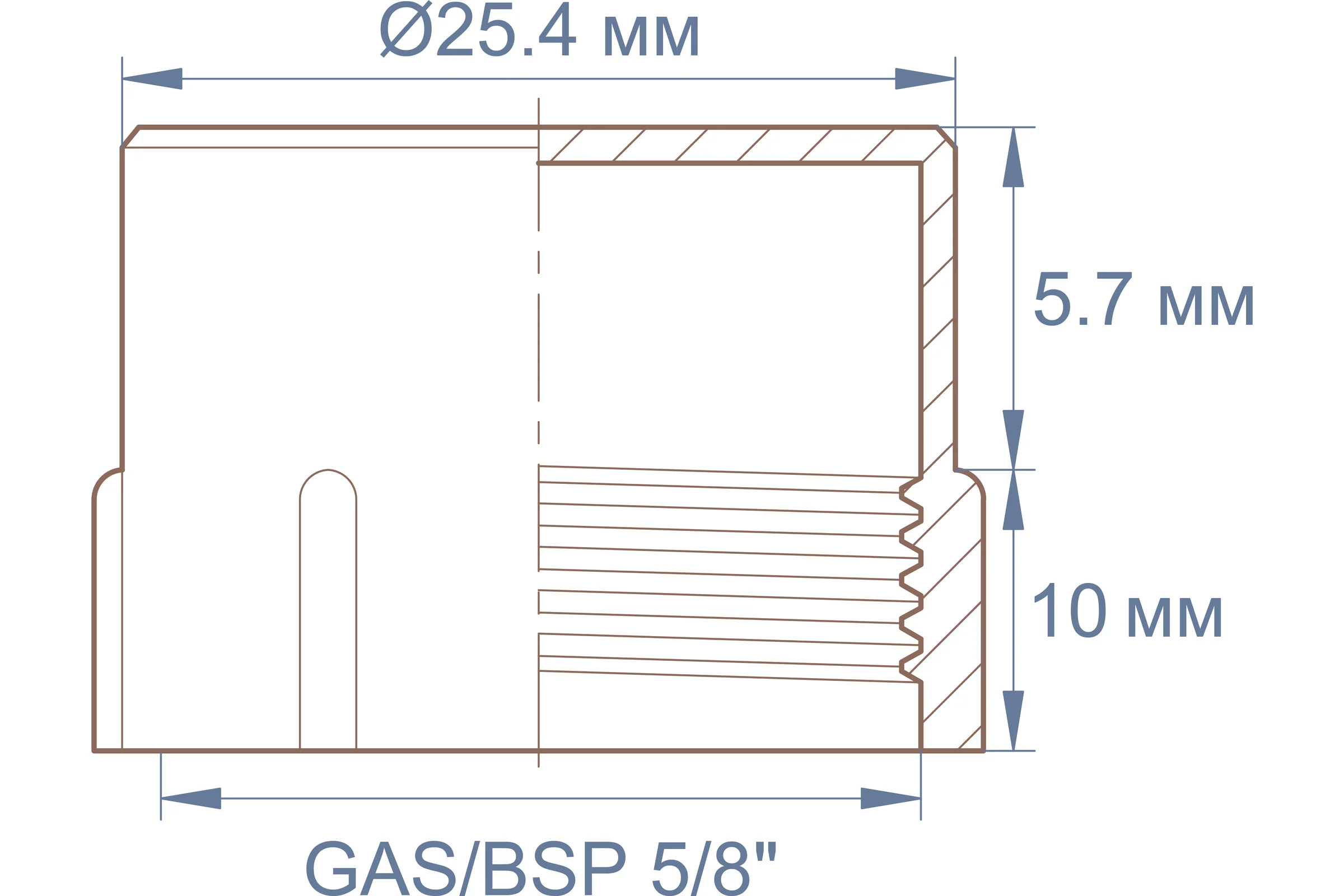Заглушка пластиковая с внутренней резьбой Миниворкс GAS/BSP 5/8"x14, цвет красный – (20 шт.) CF5/8