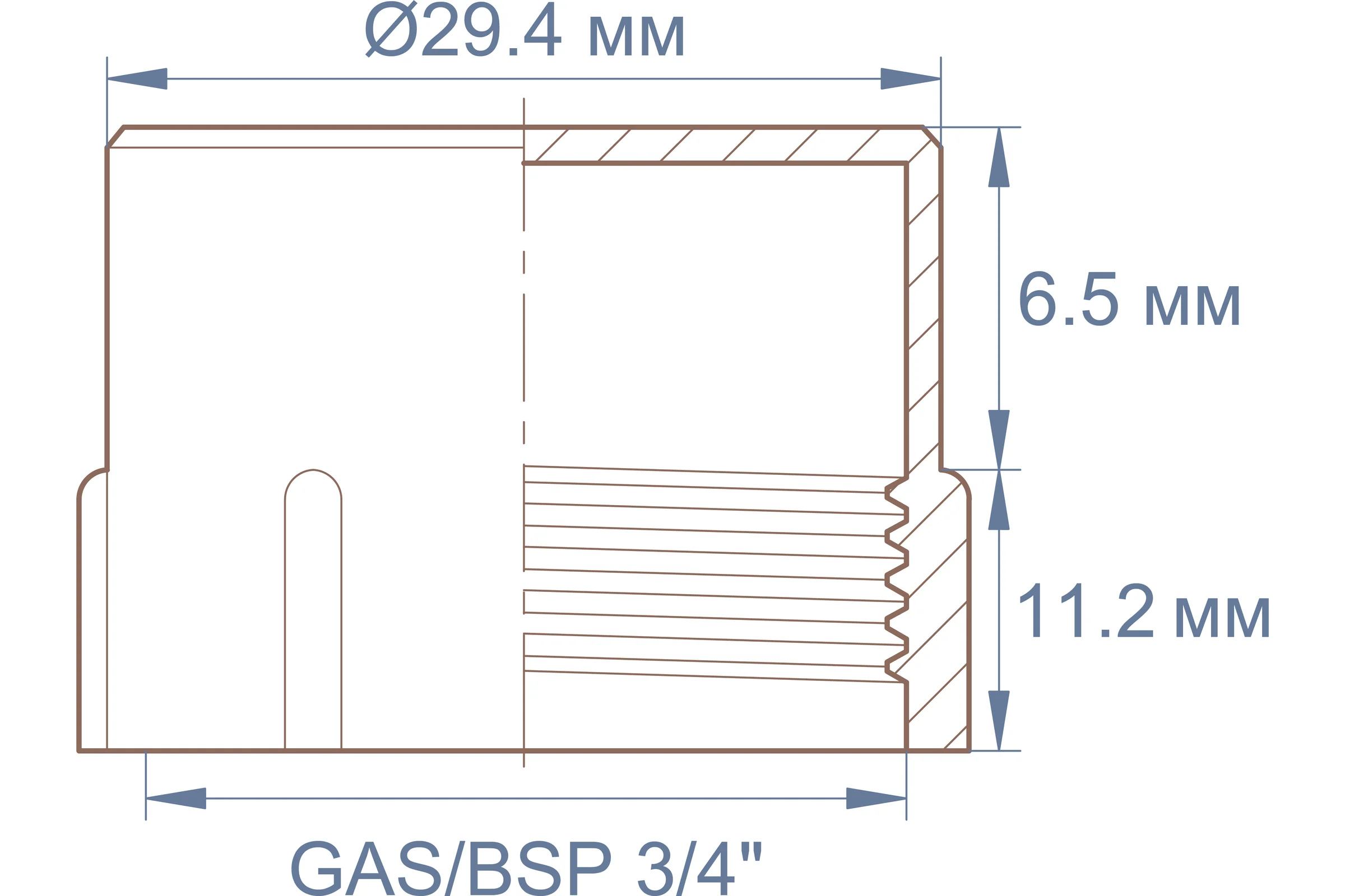 Заглушка пластиковая с внутренней резьбой Миниворкс GAS/BSP 3/4"x14, цвет красный – (15 шт.) CF3/4