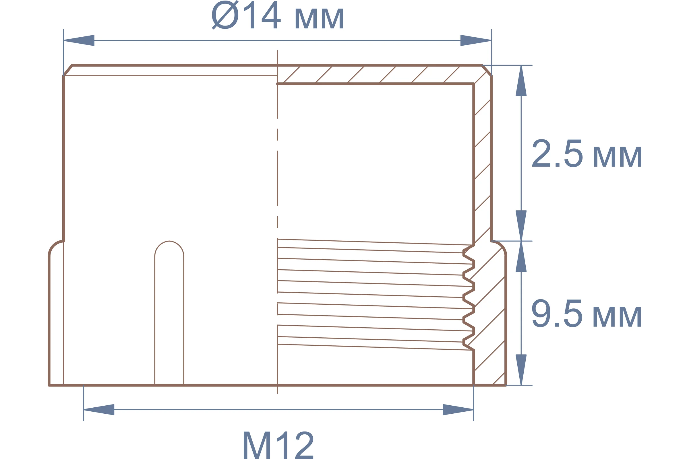 Заглушка пластиковая с внутренней резьбой Миниворкс M12x1,5, цвет красный – (25 шт.) CF12x1,5