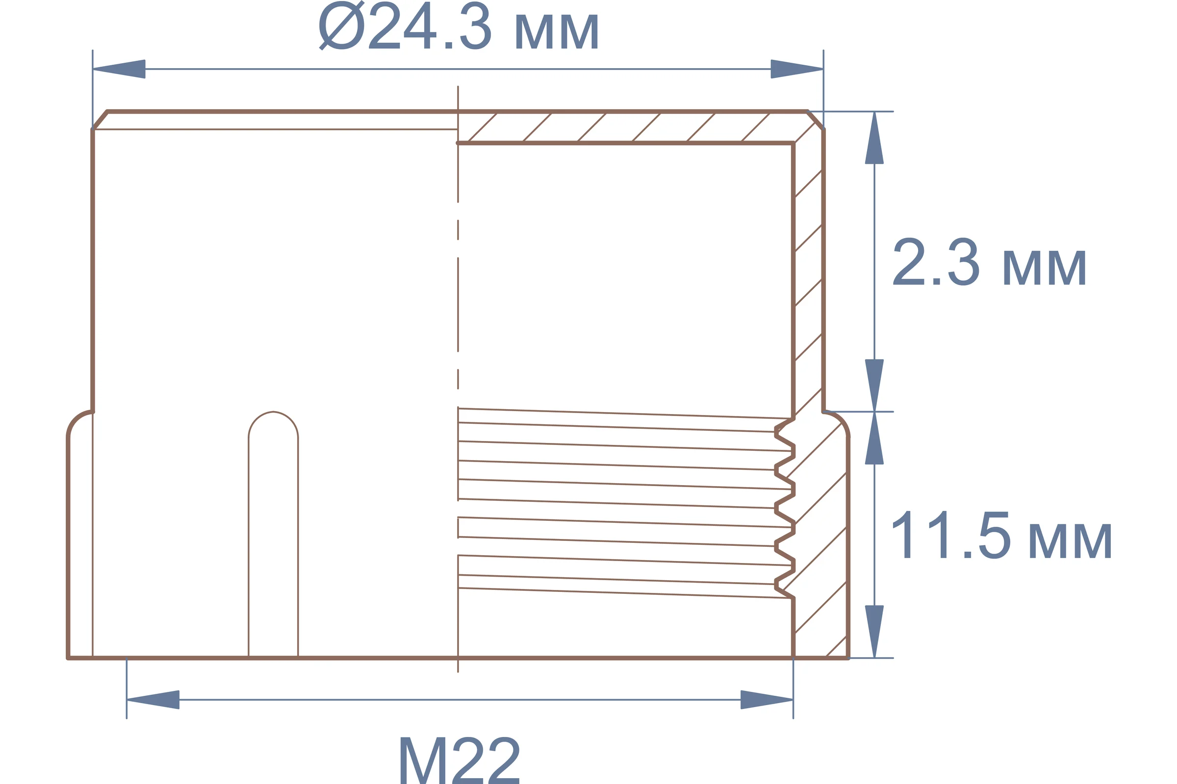 Заглушка пластиковая с внутренней резьбой Миниворкс M22x1,5, цвет красный – (15 шт.) CF22x1,5