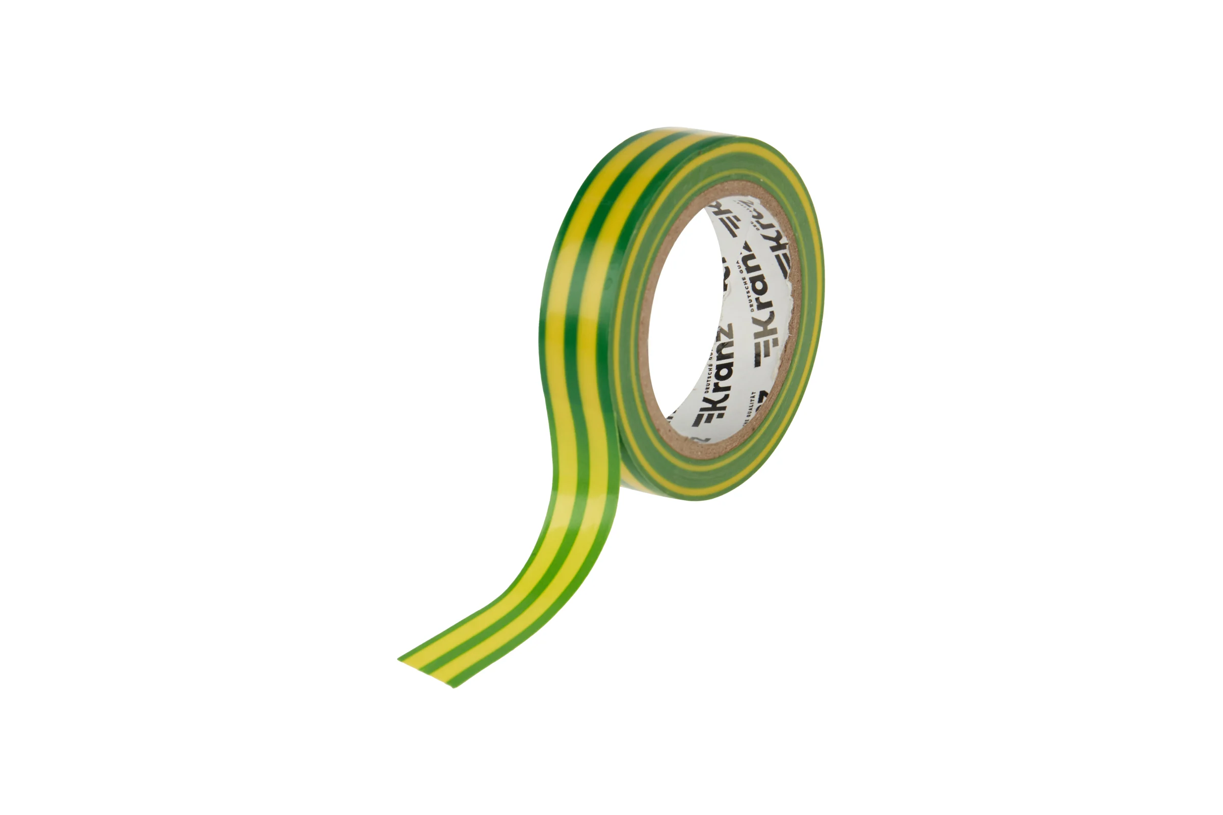 Изолента ПВХ KRANZ 0,13х15 мм, 10 м, желто-зеленая KR-09-2007