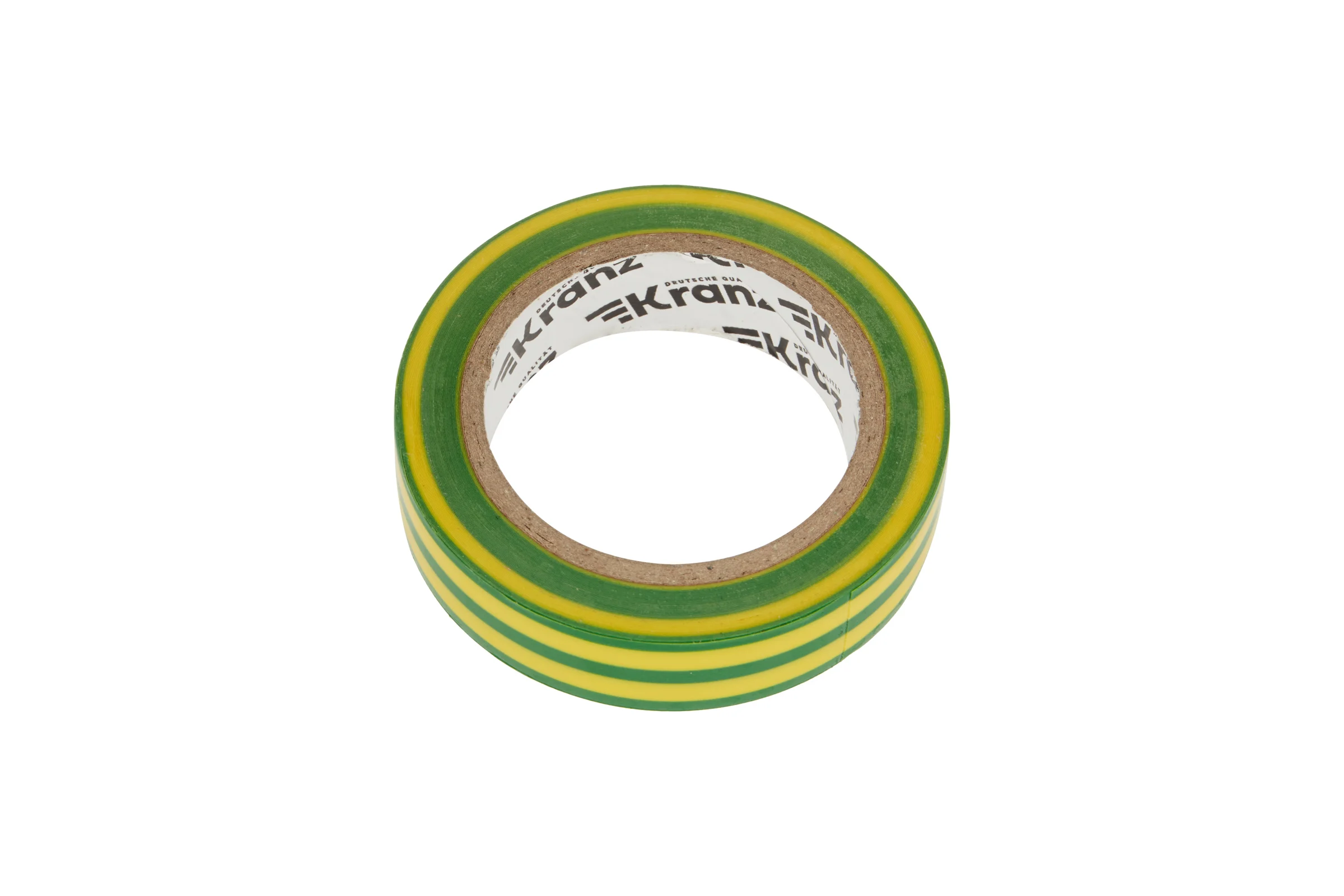 Изолента ПВХ KRANZ 0,13х15 мм, 10 м, желто-зеленая KR-09-2007