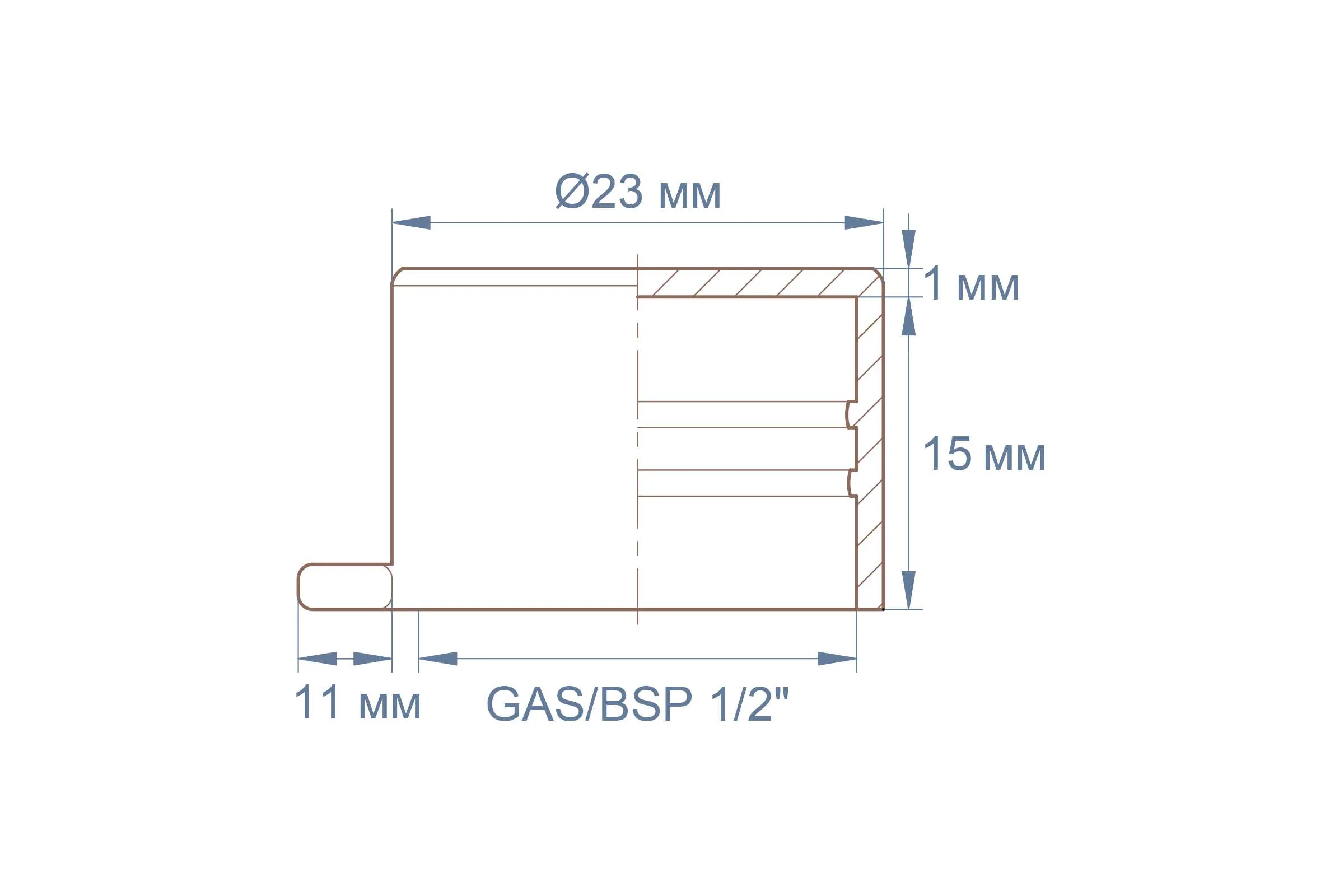 Колпачок пластиковый под наружную резьбу Миниворкс 1/2"х14 (GAS/BSP), серия TLS, желтый, 20 шт TLS1/2