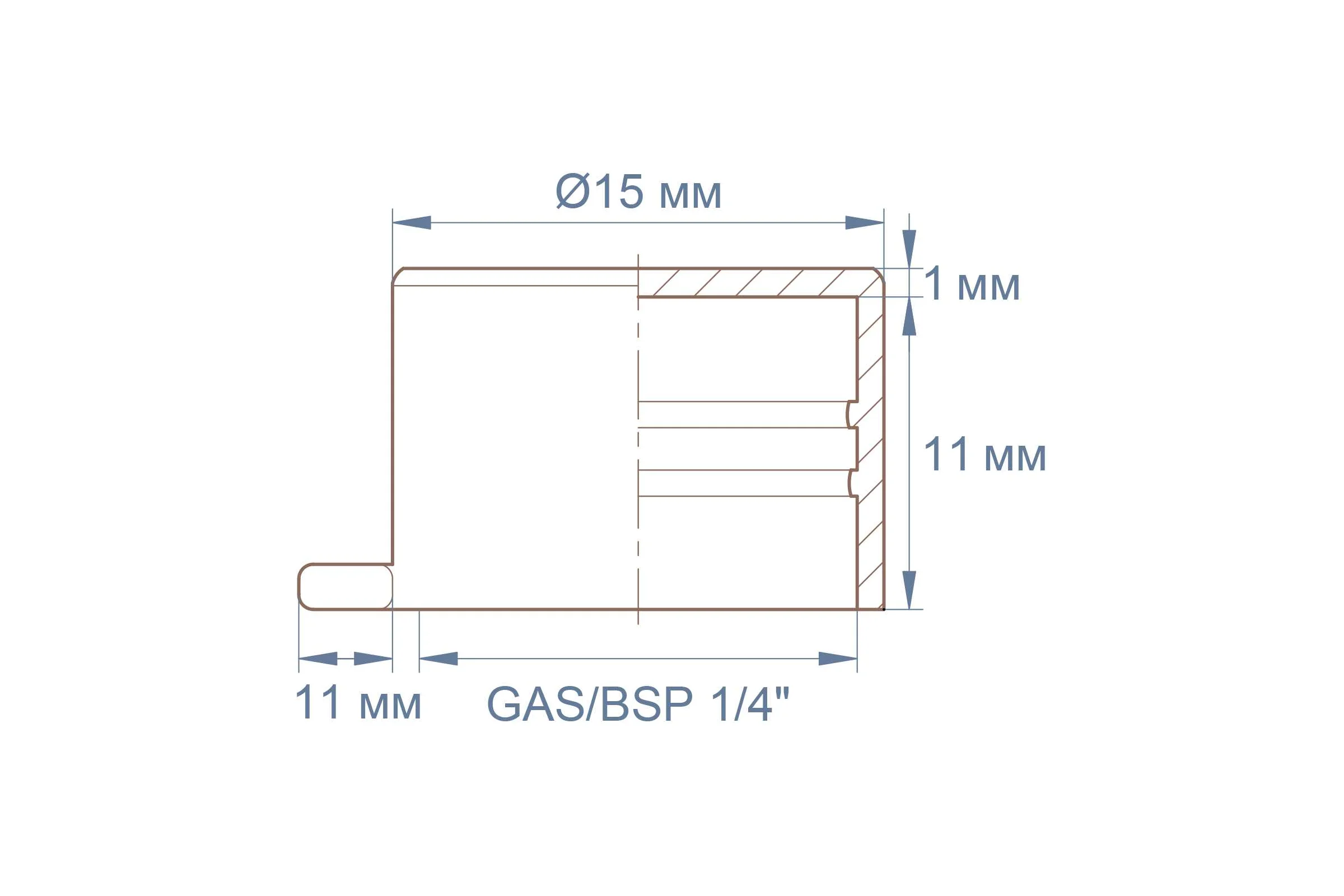 Колпачок пластиковый под наружную резьбу Миниворкс 1/4"х19 (GAS/BSP), серия TLS, желтый, 30 шт TLS1/4