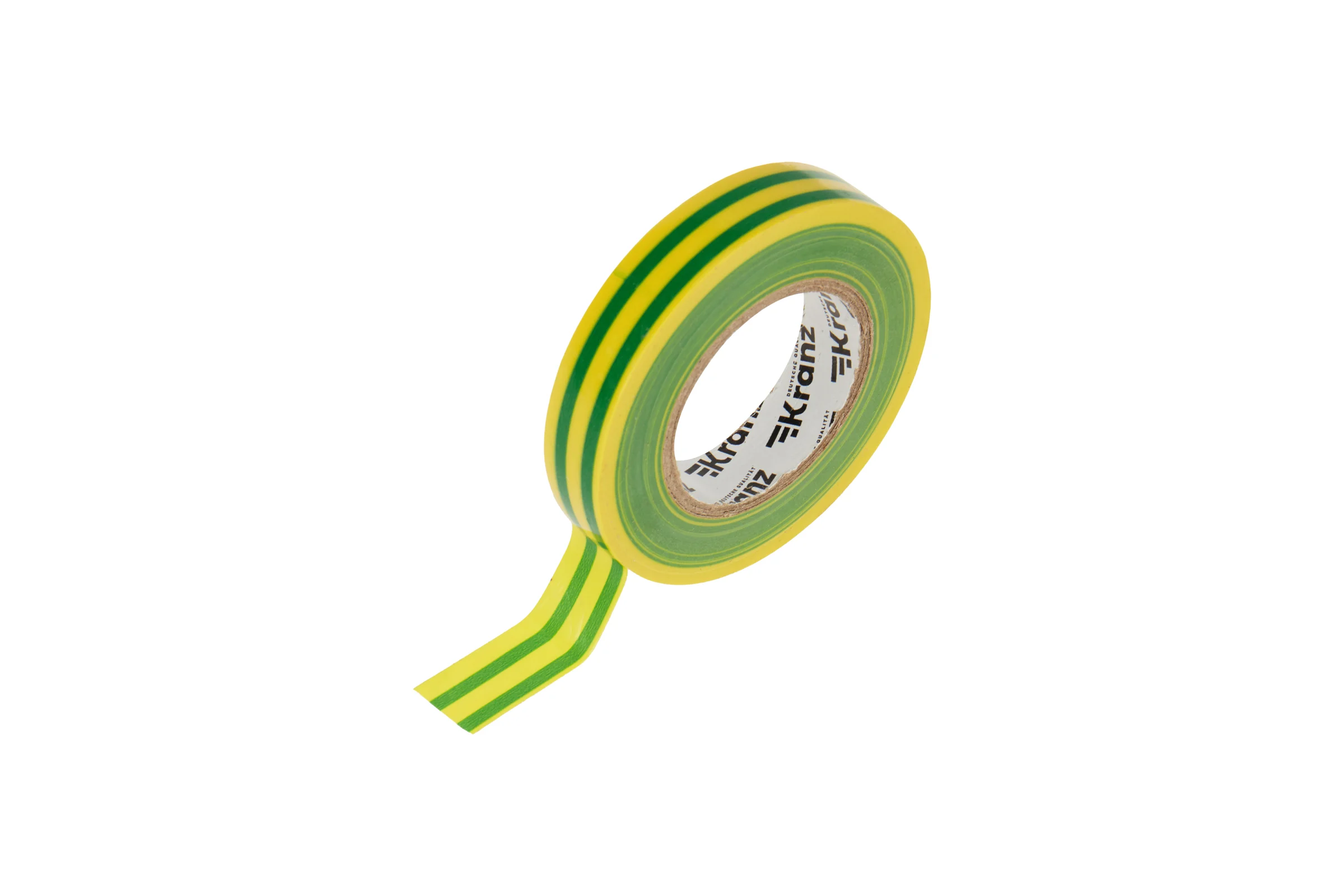 Изолента ПВХ KRANZ 0,13х15 мм, 25 м, желто-зеленая KR-09-2107