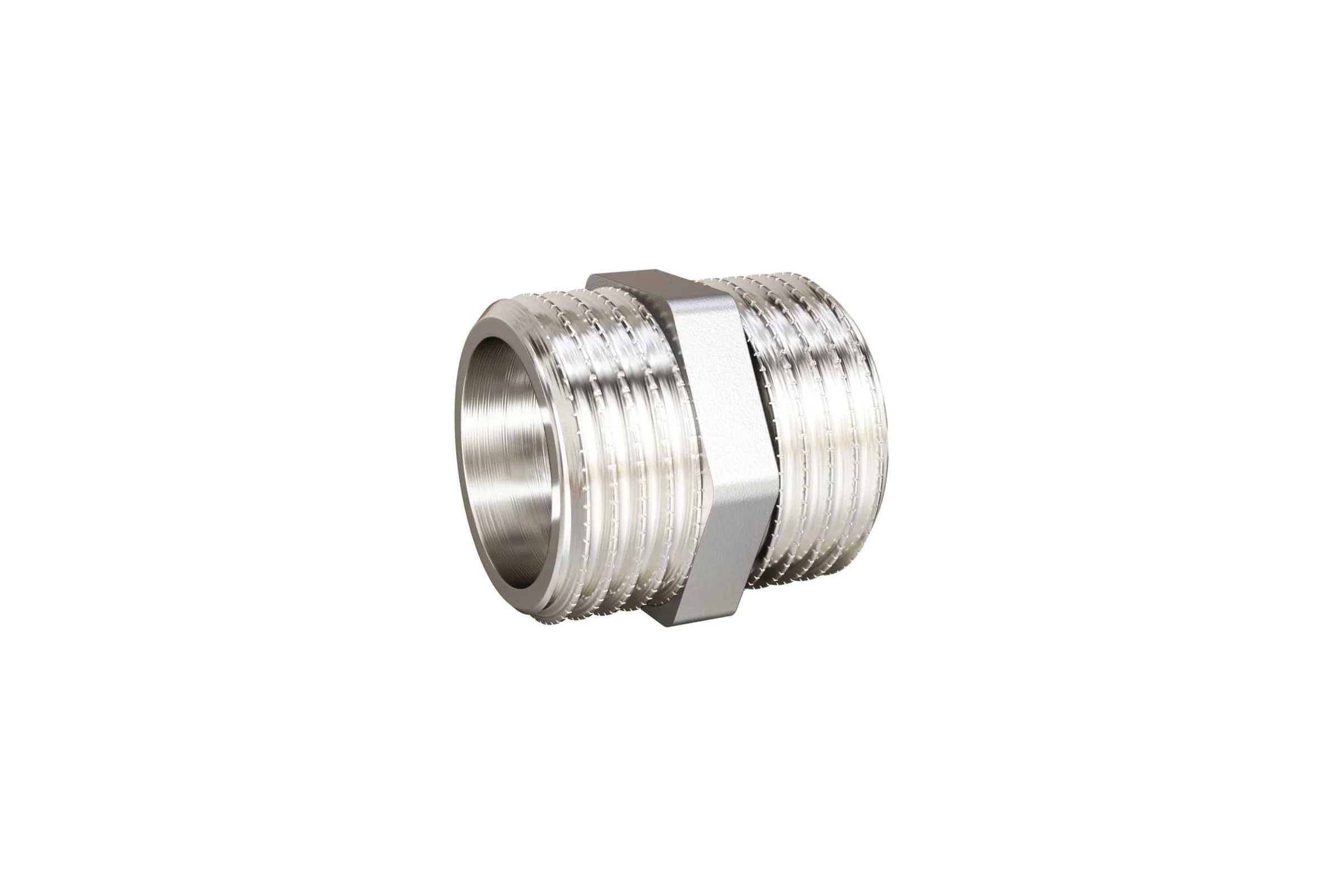 Ниппель ДМЗ DN25 (1") НР/НР латунь никель, 2 шт ДМЗ.005.25Н