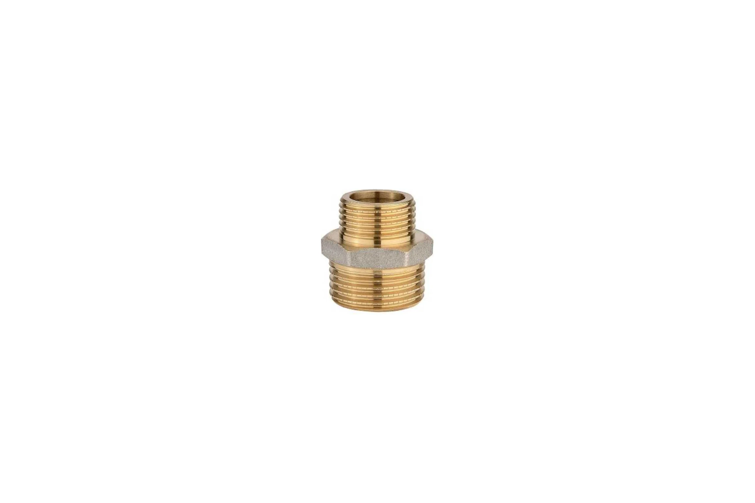 Ниппель переходной ДМЗ DN10x15 (3/8"НР х 1/2"НР) латунь, 7 шт ДМЗ.006.10х15