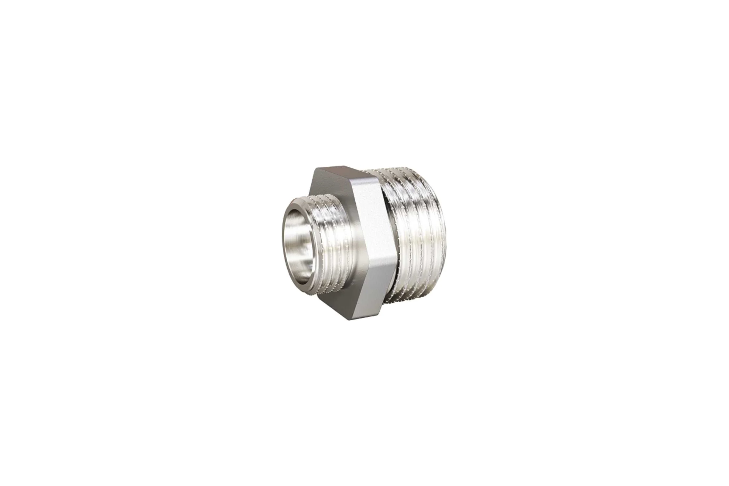 Ниппель переходной ДМЗ DN20x25 (3/4"НР х 1"НР) латунь никель, 2 шт ДМЗ.006.20х25Н