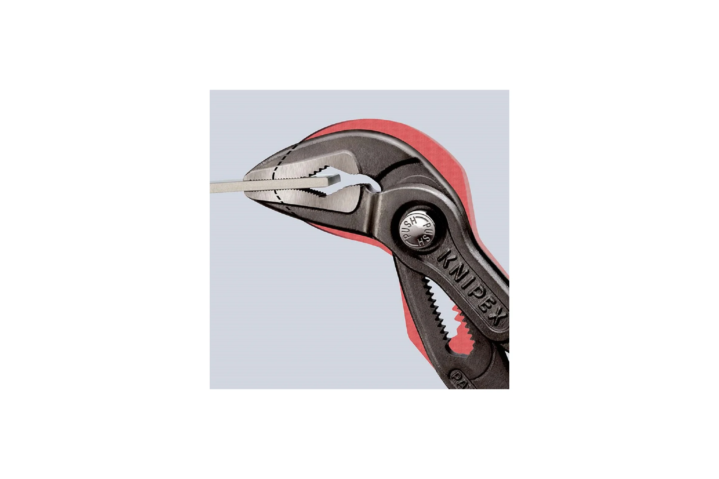 Клещи переставные Knipex COBRA ES, тонкие, зев 32 мм, длина 180 мм, фосфатированные, обливные ручки KN-8751180