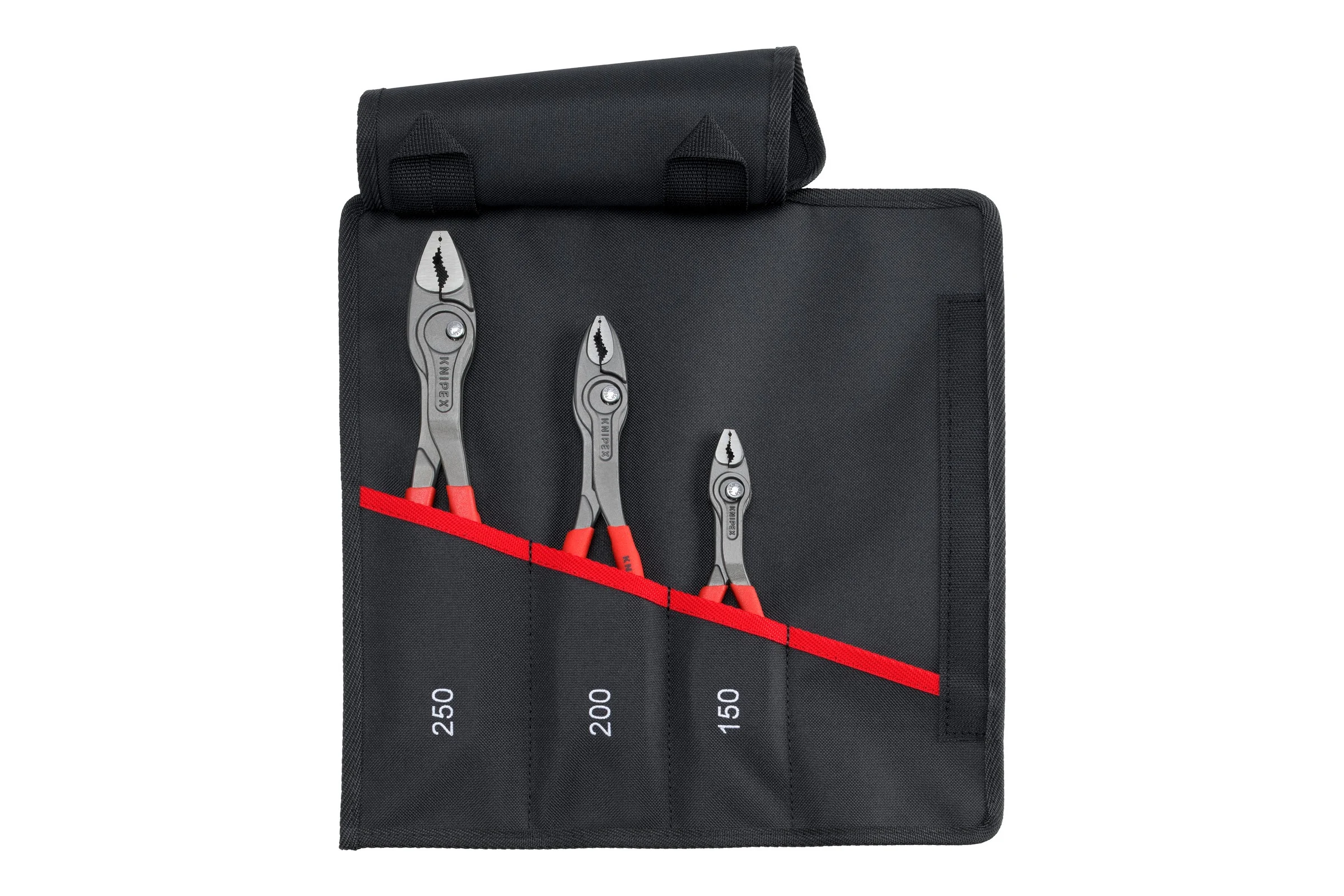 Набор клещей с фронтальным и боковым захватами Knipex TwinGrip Set, в сумке-скрутке, 3 предмета, KN-8201150 / 200 / 250 KN-001961V01