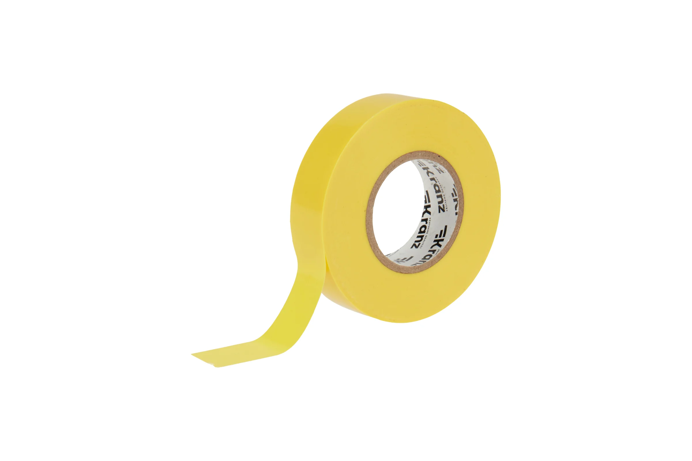 Профессиональная изолента ПВХ KRANZ 0,18х19 мм, 20 м, желтая KR-09-2802