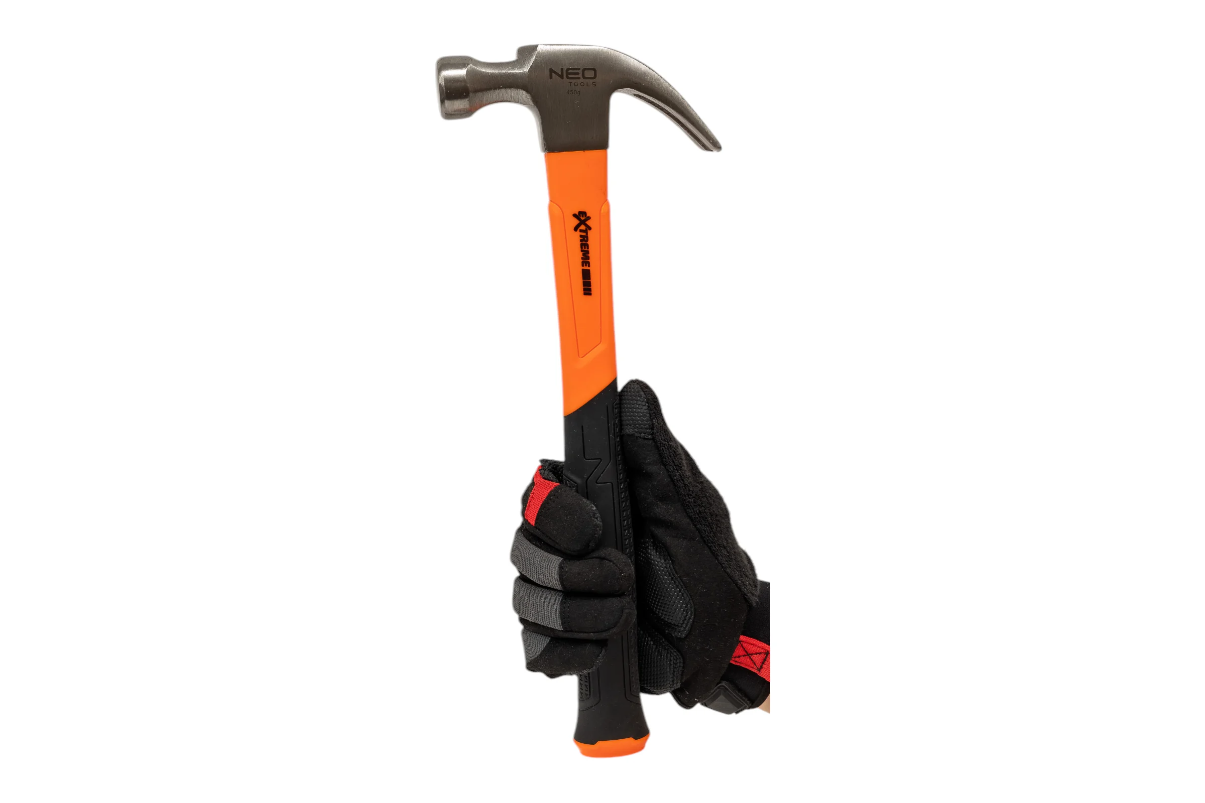Плотничий молоток NEO Tools 450 г, рукоятка из стекловолокна 25-132