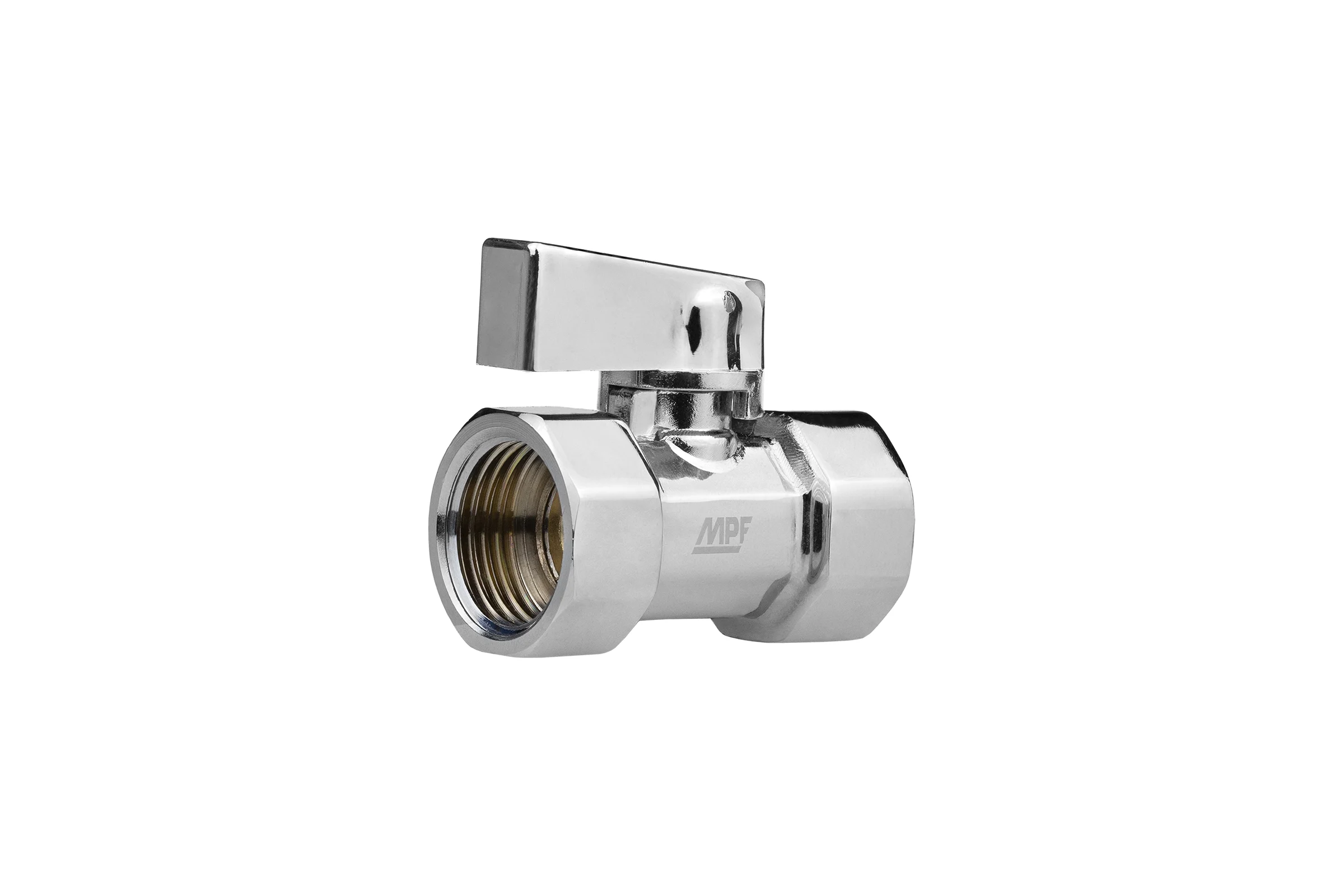Кран-мини MPF 1/2" в/в, ЗЕРКАЛЬНЫЙ ХРОМ. латунь, ГОСТ ИС.081213