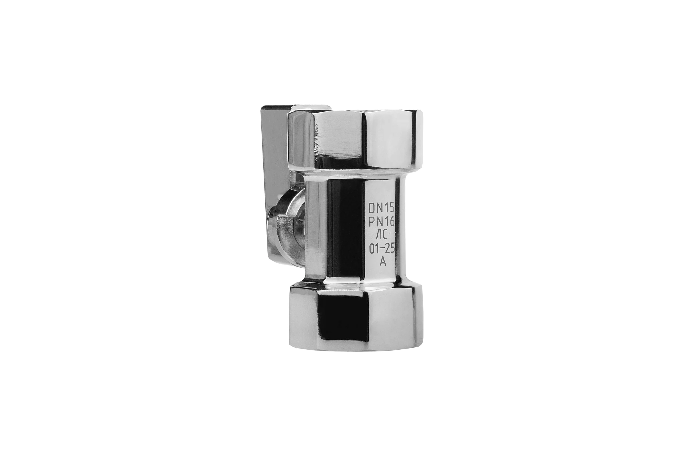 Кран-мини MPF 1/2" в/в, ЗЕРКАЛЬНЫЙ ХРОМ. латунь, ГОСТ ИС.081213