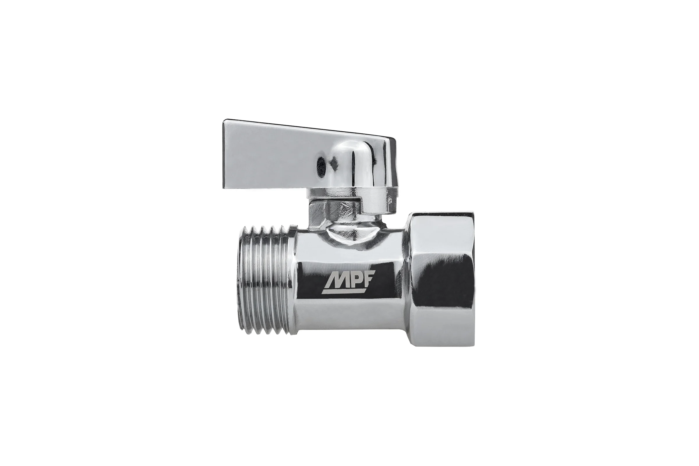 Кран-мини MPF 1/2" в/н, ЗЕРКАЛЬНЫЙ ХРОМ. латунь, ГОСТ ИС.081214