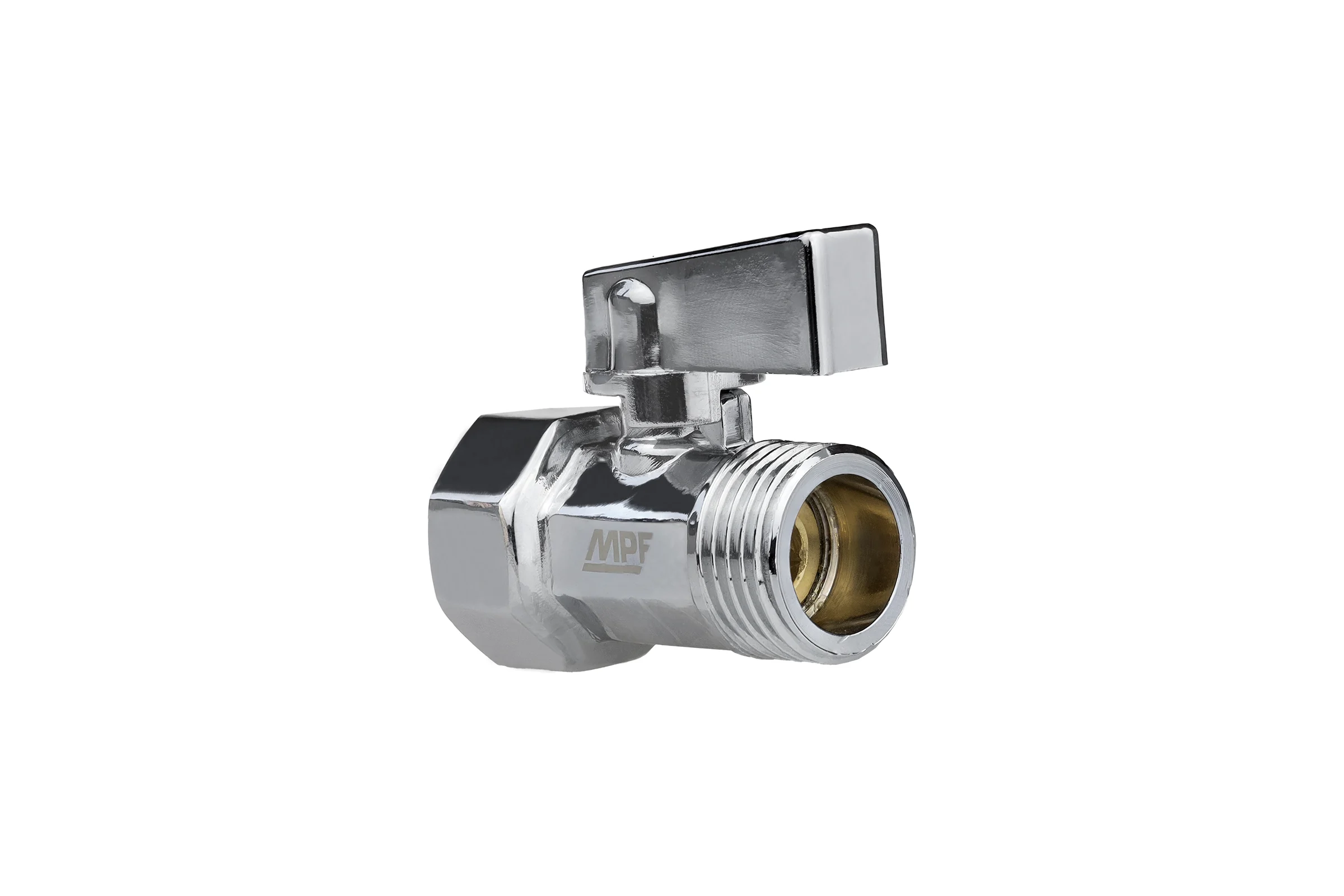 Кран-мини MPF 1/2" в/н, ЗЕРКАЛЬНЫЙ ХРОМ. латунь, ГОСТ ИС.081214