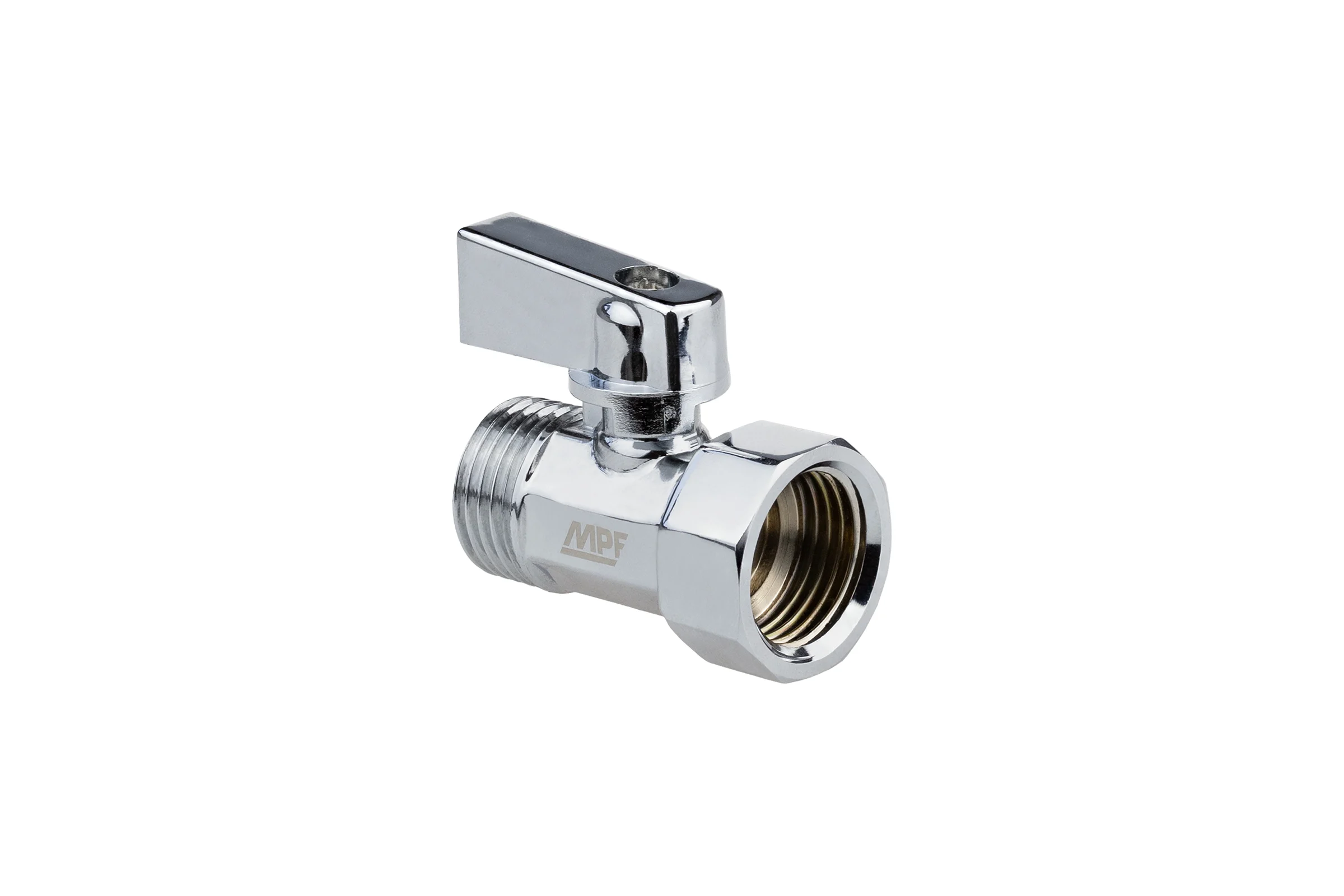 Кран-мини MPF 1/2" в/н, ЗЕРКАЛЬНЫЙ ХРОМ. латунь, ГОСТ ИС.081214