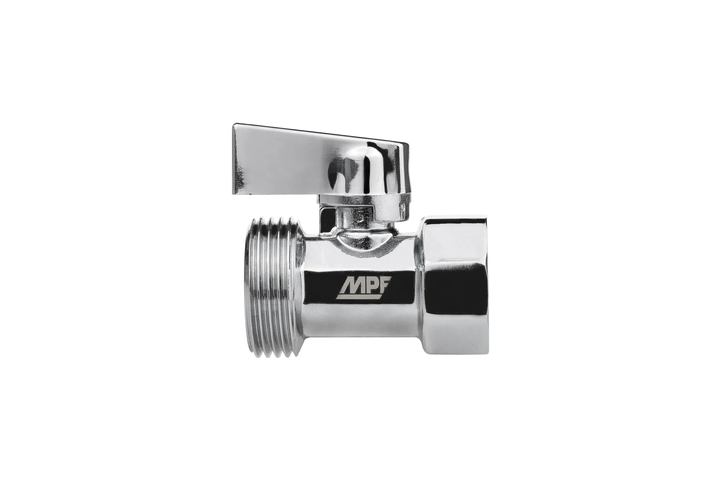 Кран-мини MPF 1/2" х 3/4" в/н, ЗЕРКАЛЬНЫЙ ХРОМ. латунь, ГОСТ ИС.081221