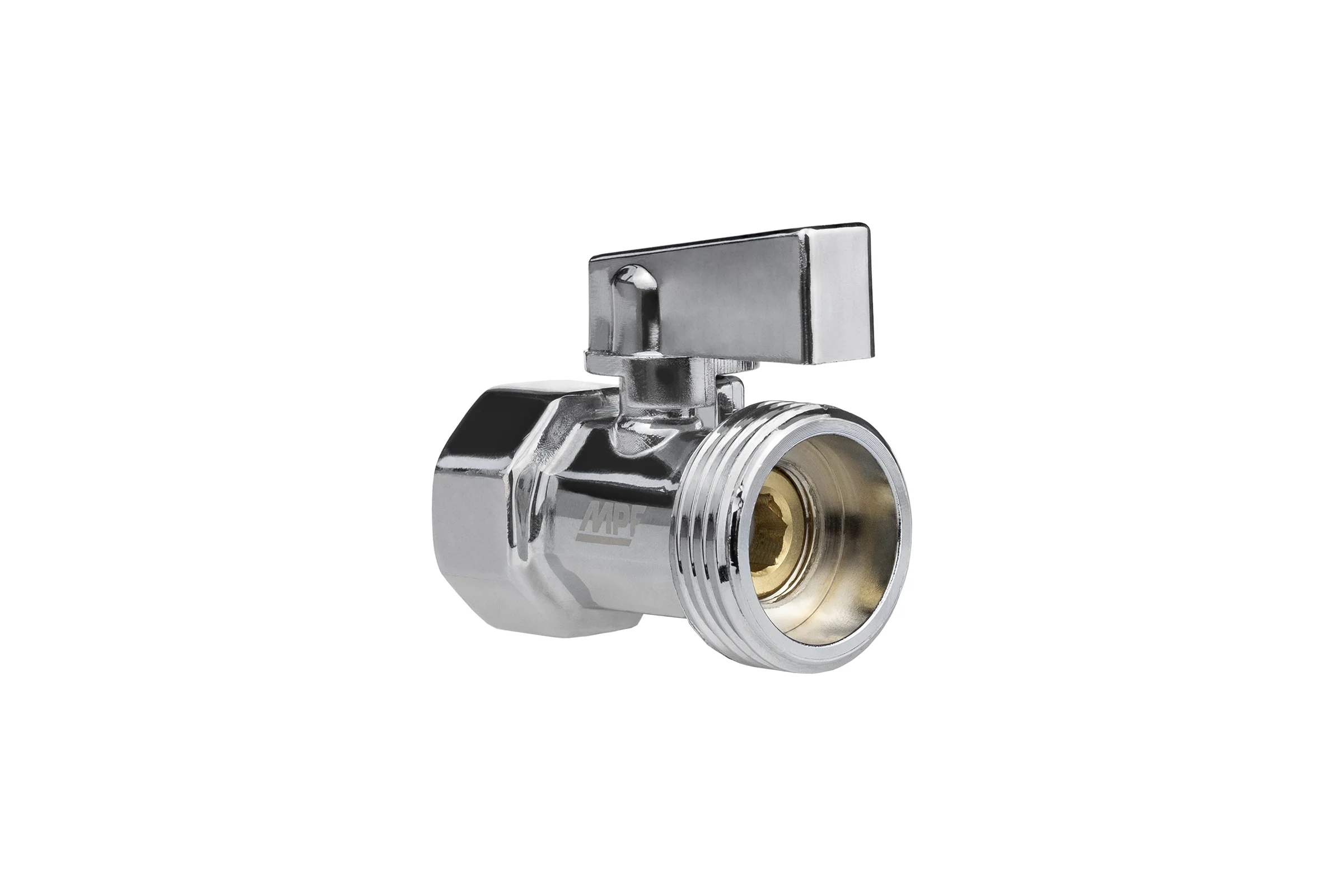 Кран-мини MPF 1/2" х 3/4" в/н, ЗЕРКАЛЬНЫЙ ХРОМ. латунь, ГОСТ ИС.081221