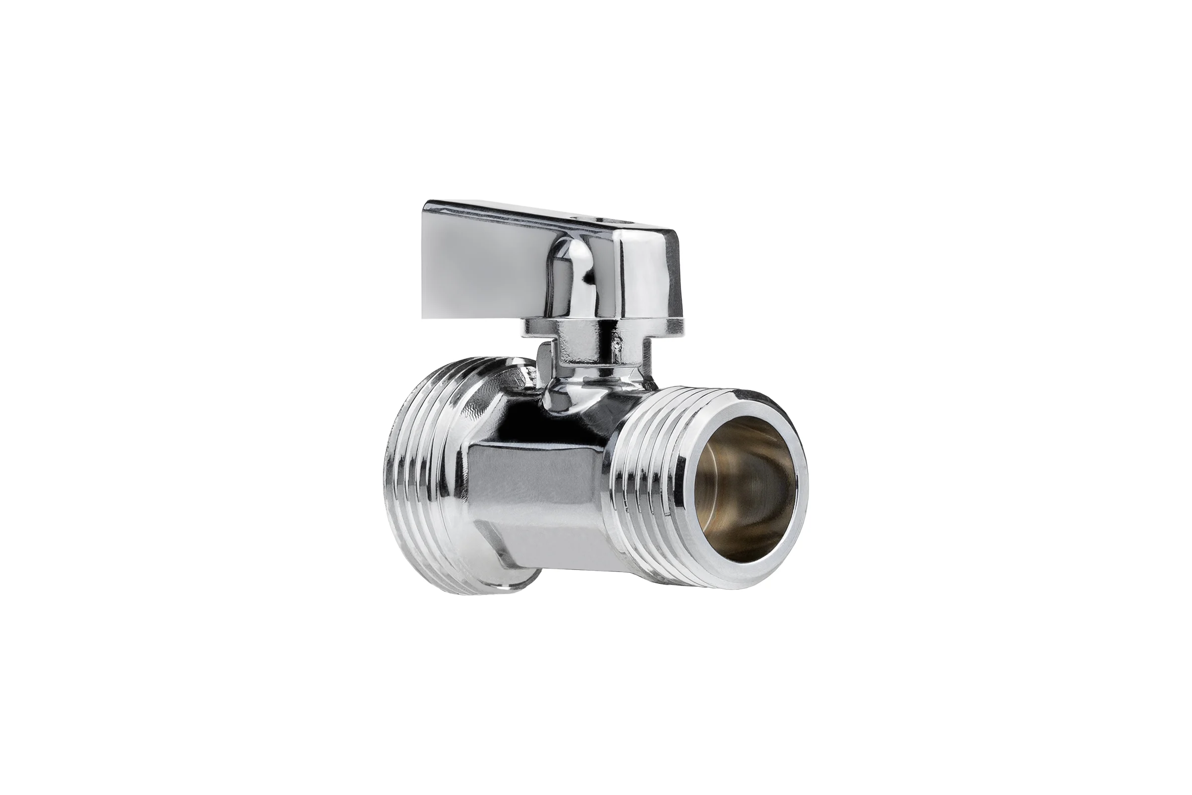 Кран-мини MPF 1/2" х 3/4" н/н, ЗЕРКАЛЬНЫЙ ХРОМ. латунь, ГОСТ ИС.081216