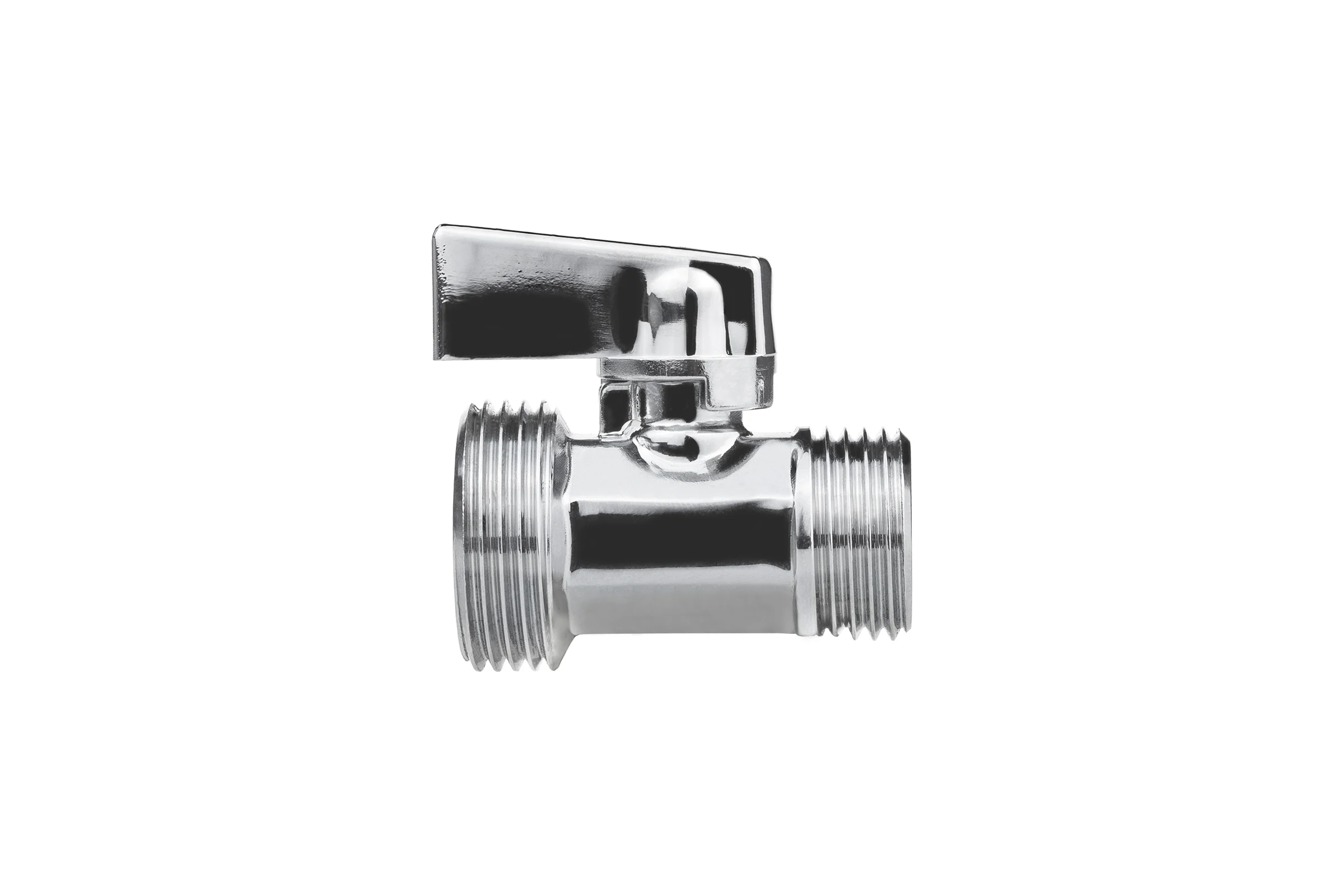Кран-мини MPF 1/2" х 3/4" н/н, ЗЕРКАЛЬНЫЙ ХРОМ. латунь, ГОСТ ИС.081216