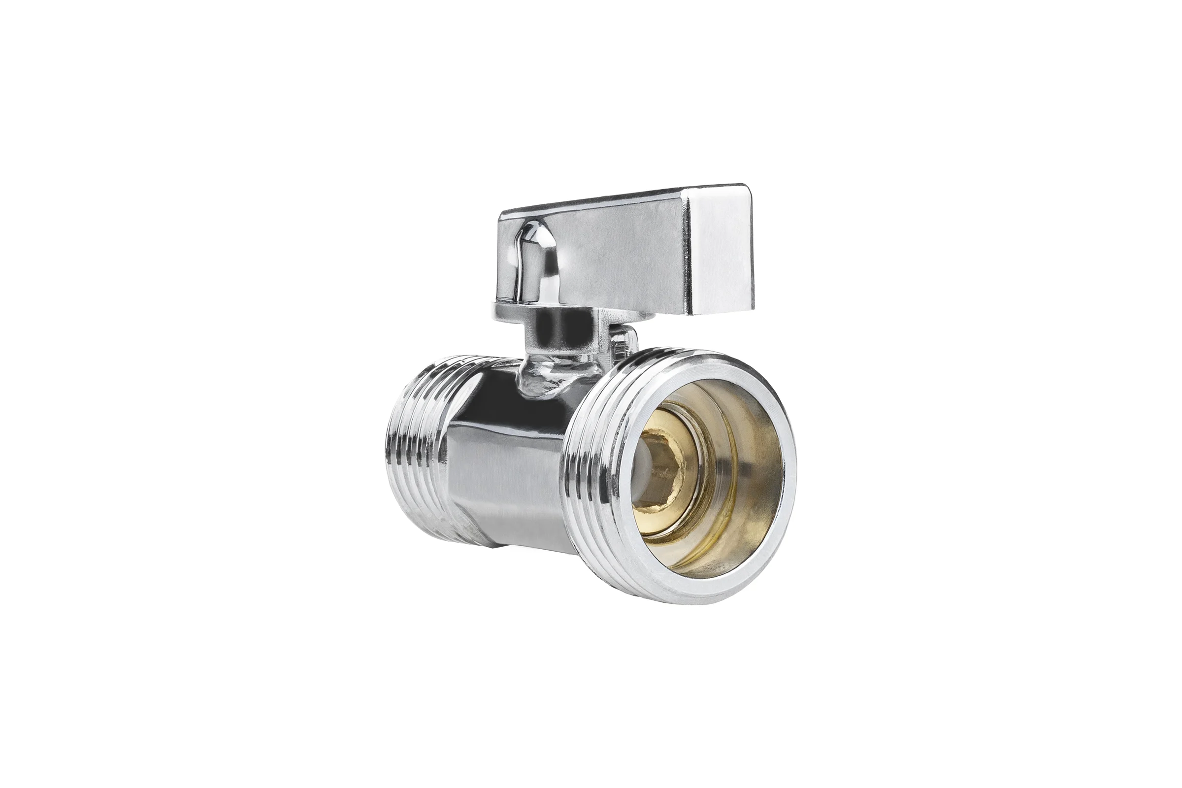 Кран-мини MPF 1/2" х 3/4" н/н, ЗЕРКАЛЬНЫЙ ХРОМ. латунь, ГОСТ ИС.081216