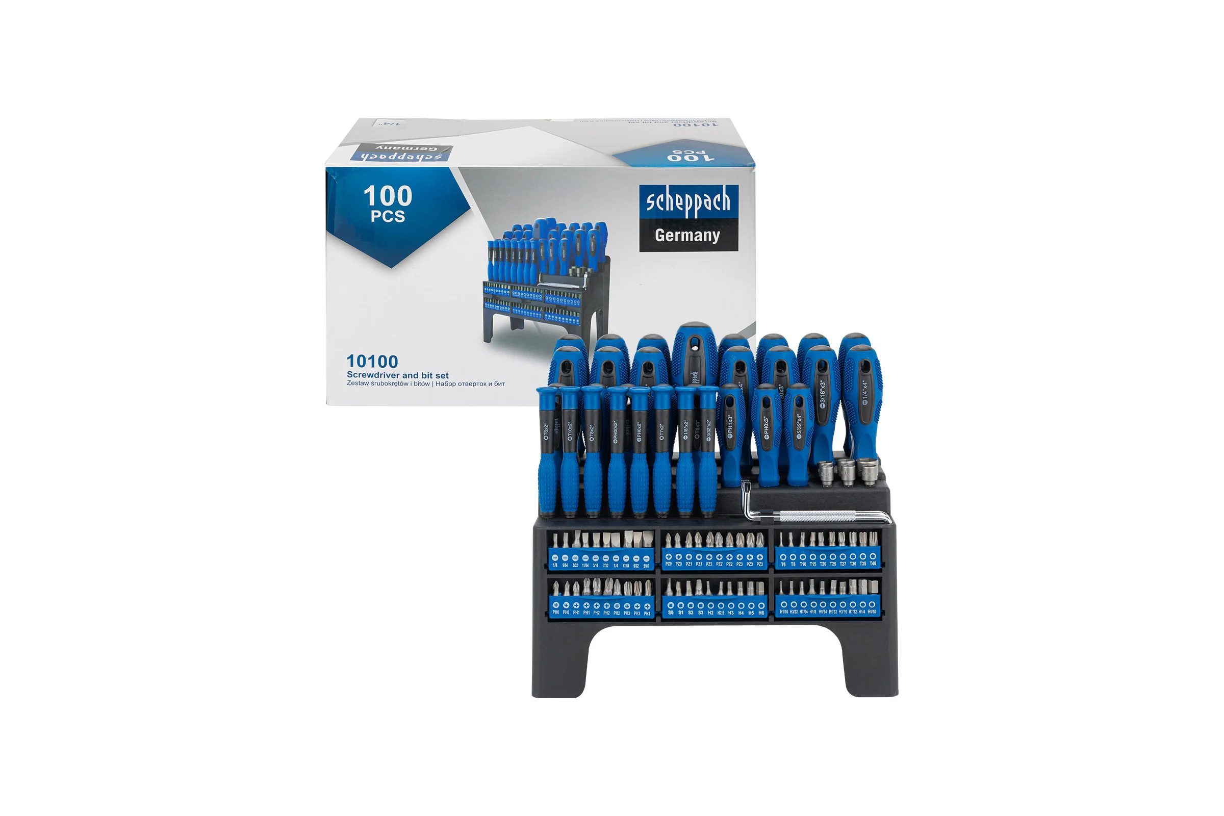Набор отверток и бит Scheppach 100 предметов 1/4 Sch-10100(65860)